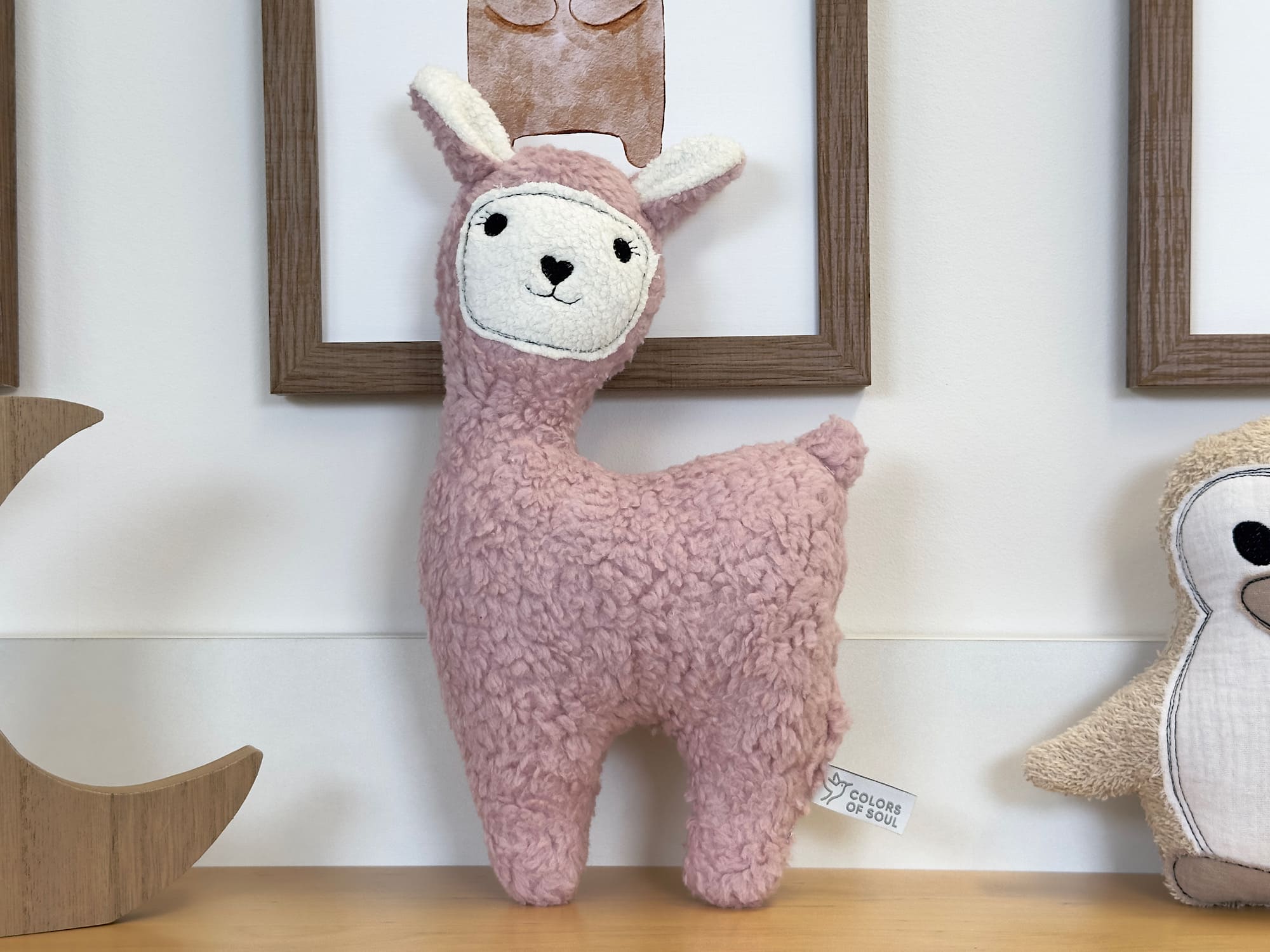 Lama Stofftier aus Teddyplüsch mit Baumwollfleece-Gesicht – hochwertig & babyfreundlich