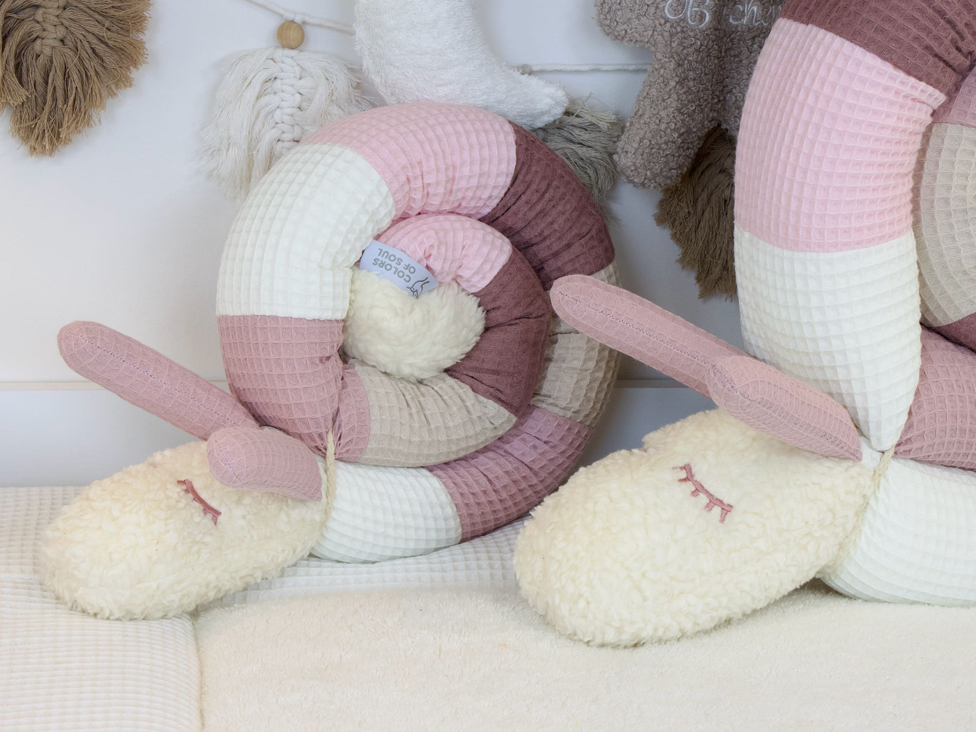 Stubenwagenschlange - creme, altrosa, beige, alt malve, hellrosa