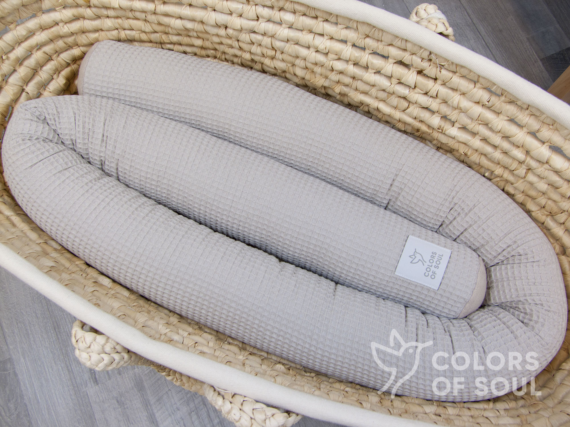 Bettschlange Waffelpique beige