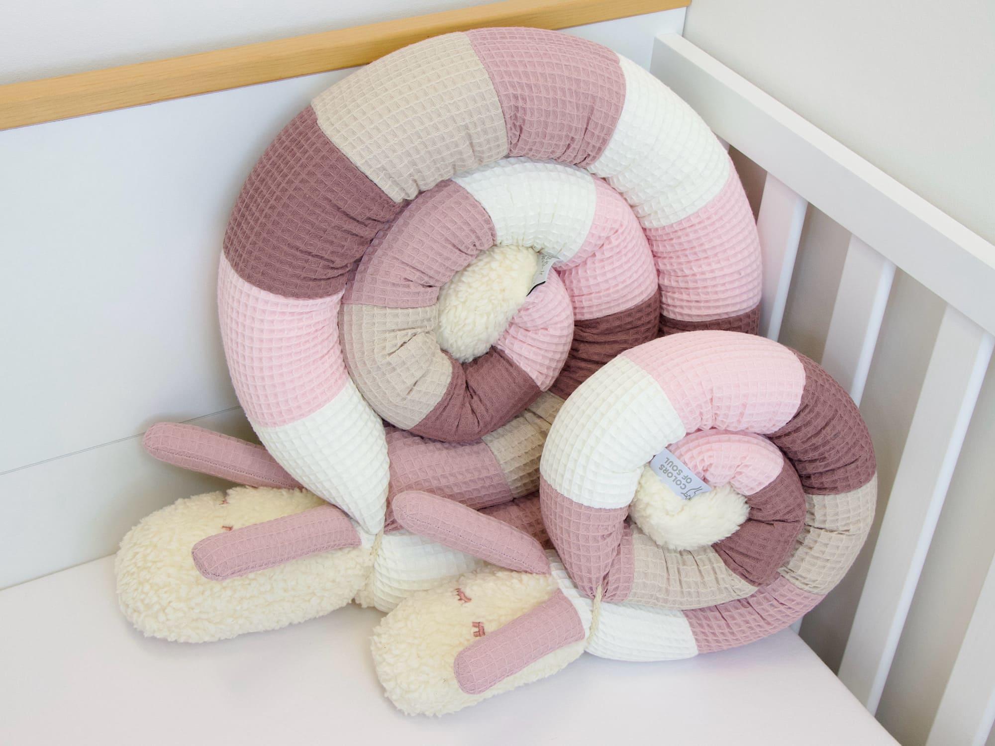 Stubenwagenschlange - creme, altrosa, beige, alt malve, hellrosa