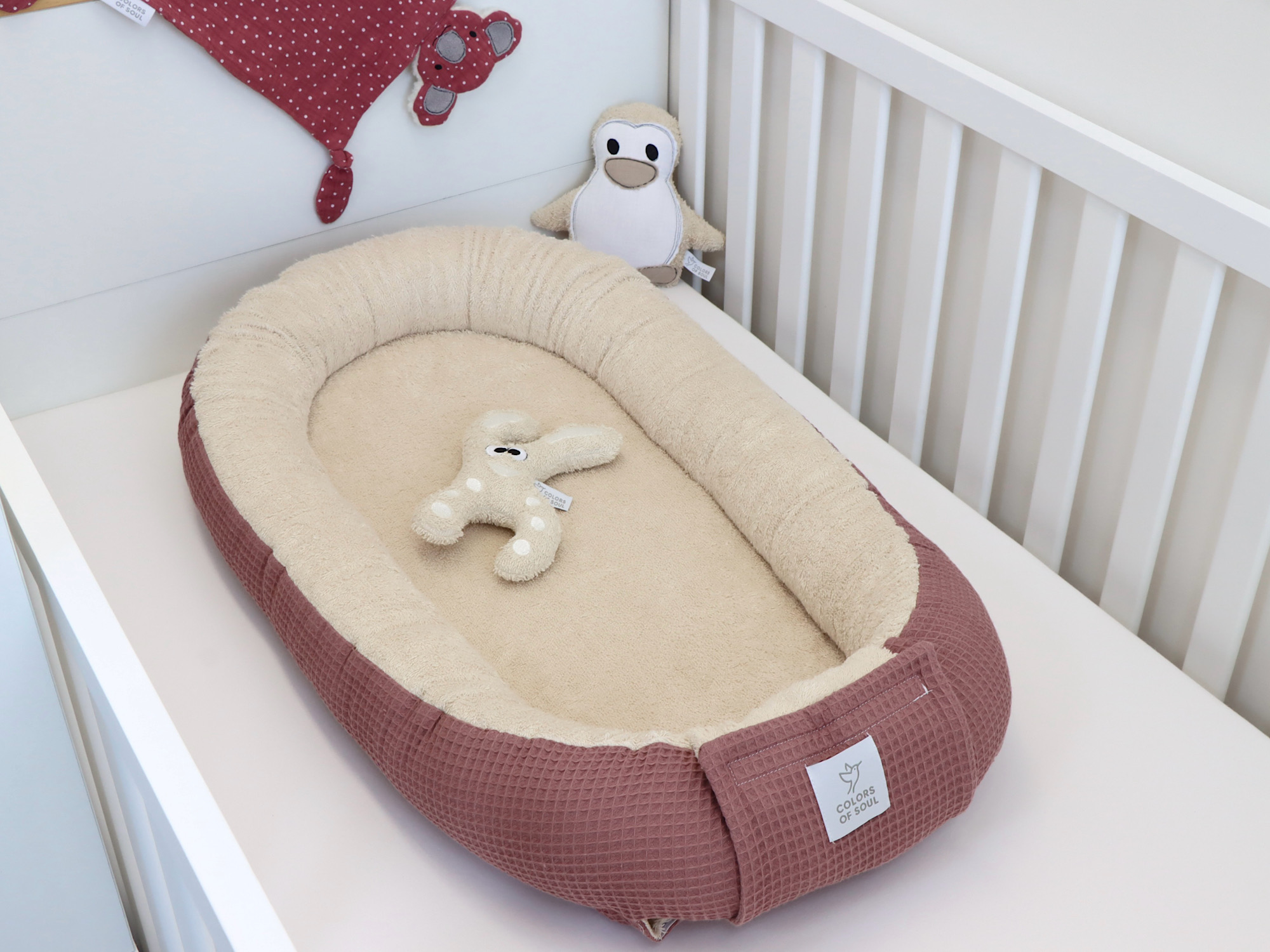 Babynest aus Waffelpique und Frottee – weich & formstabil