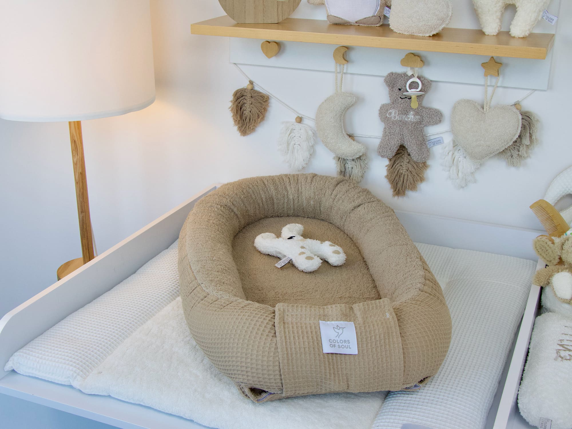 Babynestchen - Waffelpique dunkelbeige / Frottee dunkelbeige