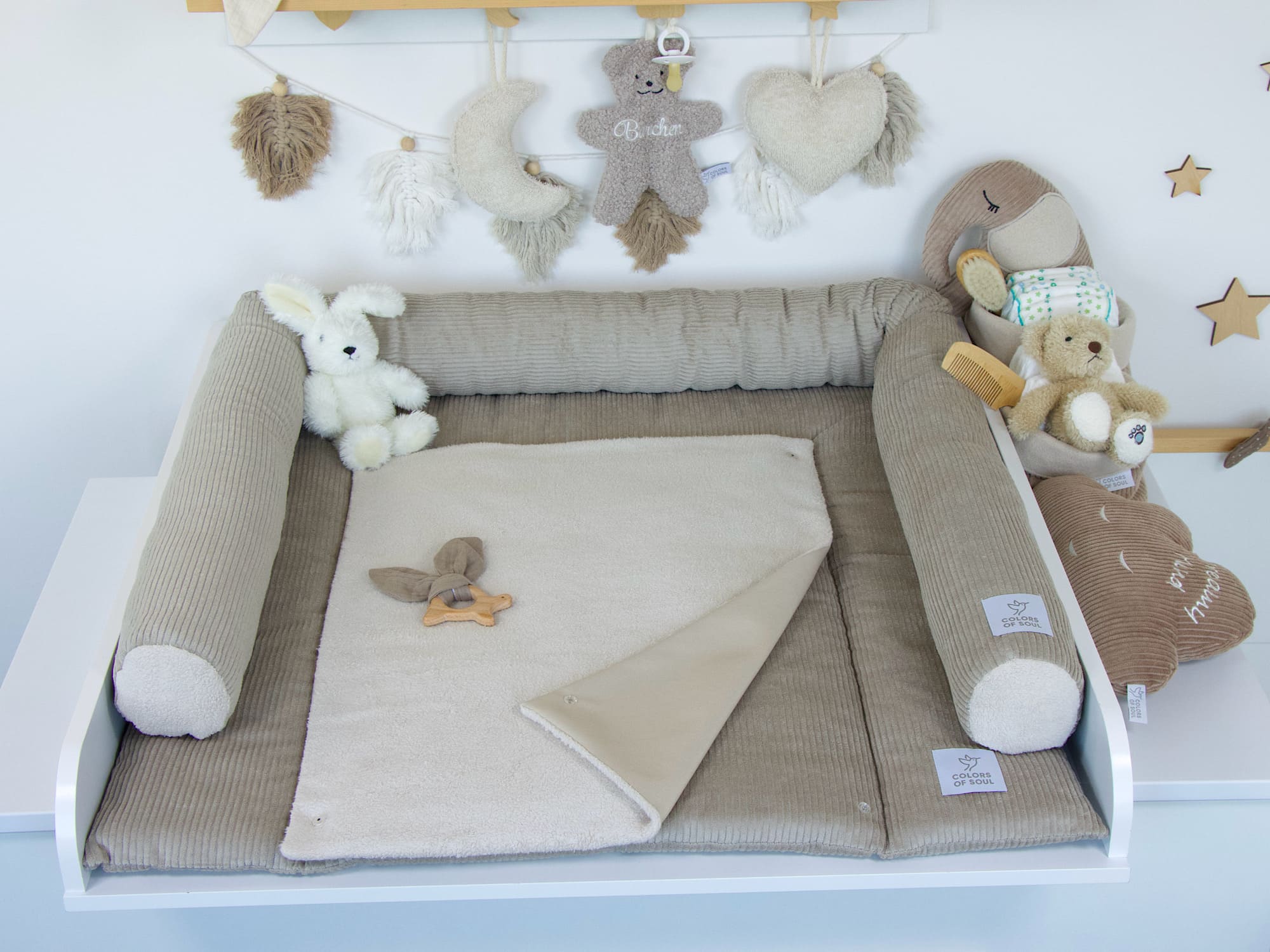 Geschlossene Wickelauflage ohne Bezug in Beige