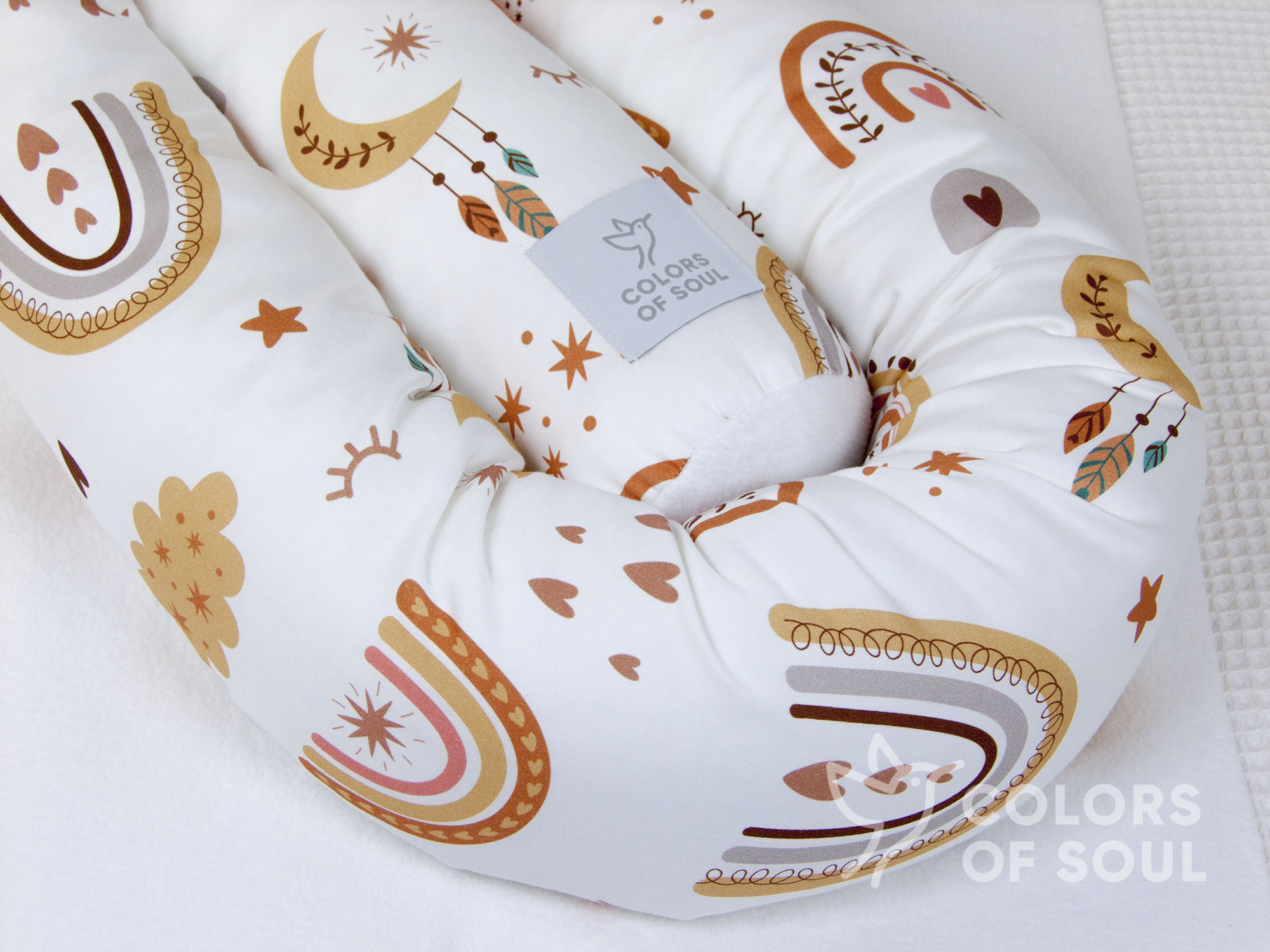 Bettschlange Baby boho Regenbogen