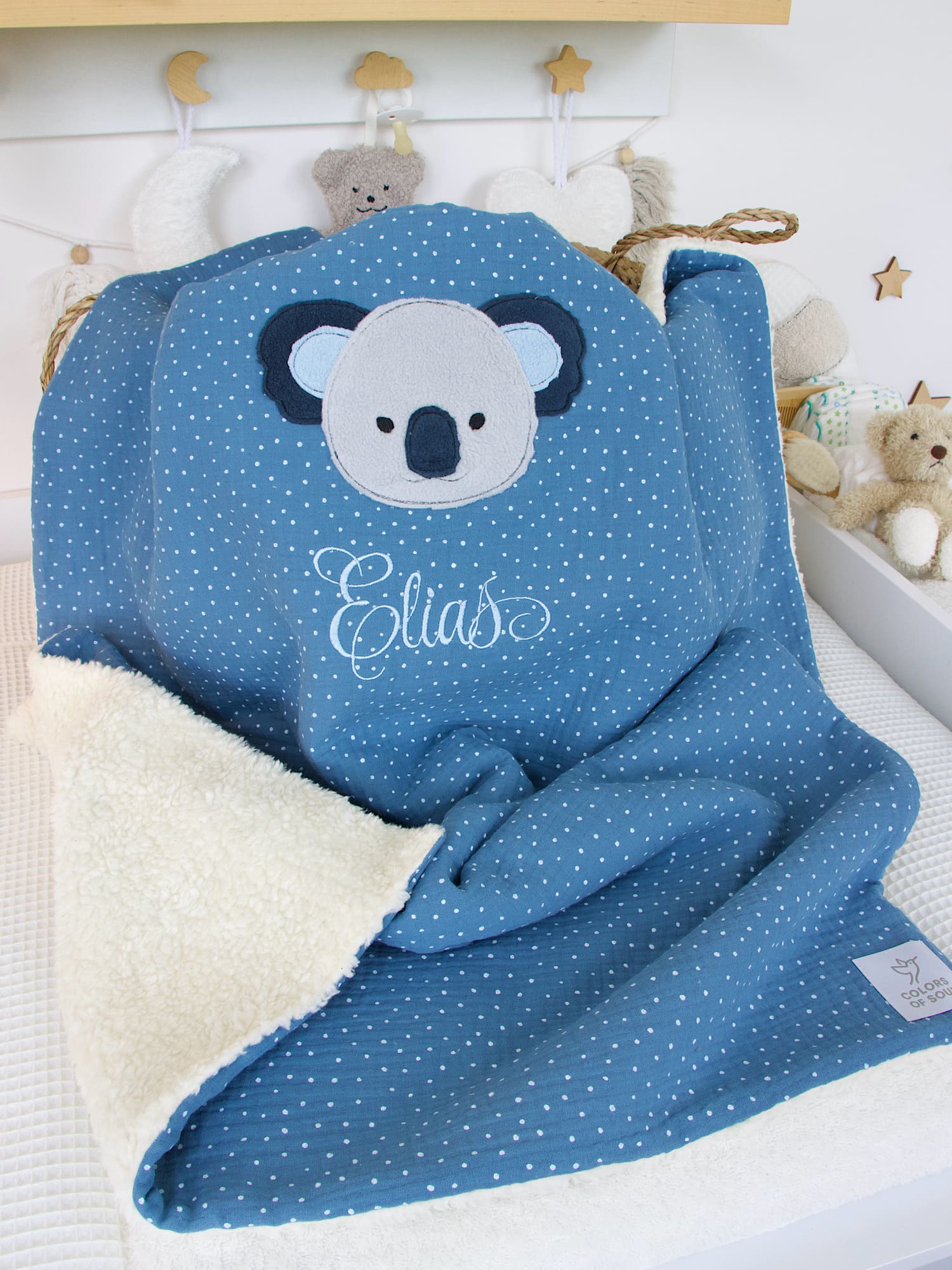 Kuscheldecke mit Namen und Koala