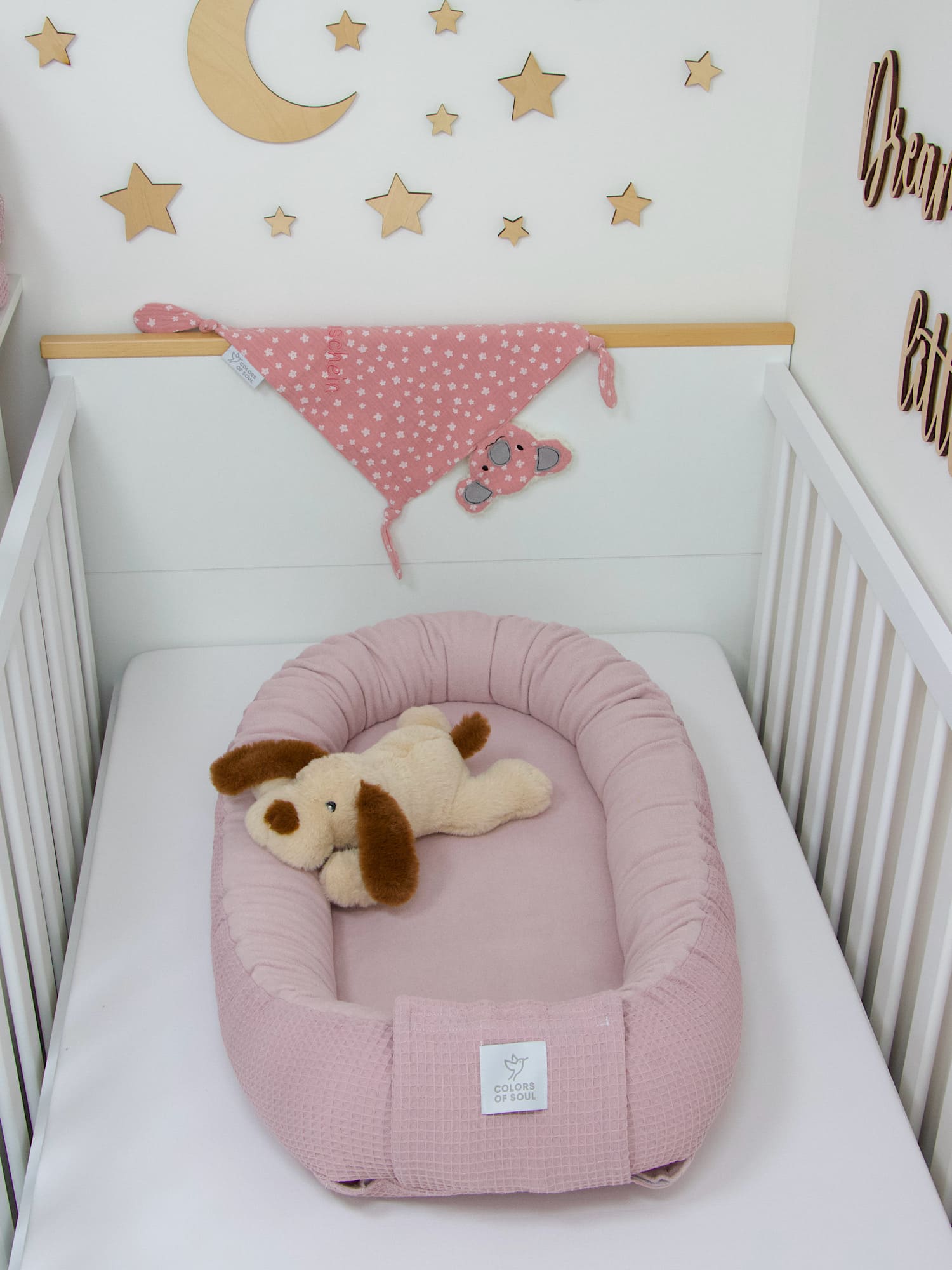 3-er SET - Wickelauflage mit Inlett, Babynest, Bettrolle - Waffelpique, Baumwollfleece altrosa