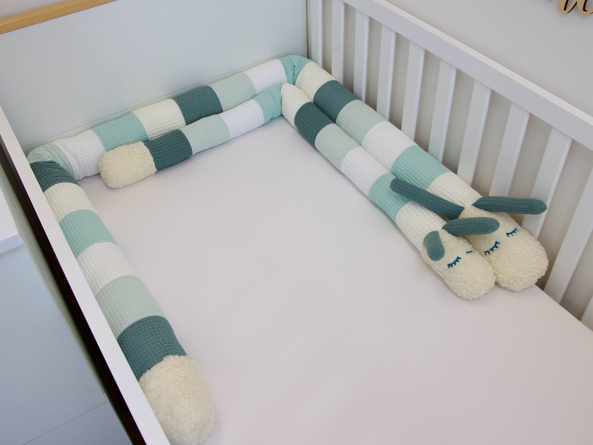 Stubenwagenschlange - creme, pastellmint, weiß, hellmint, altgrün