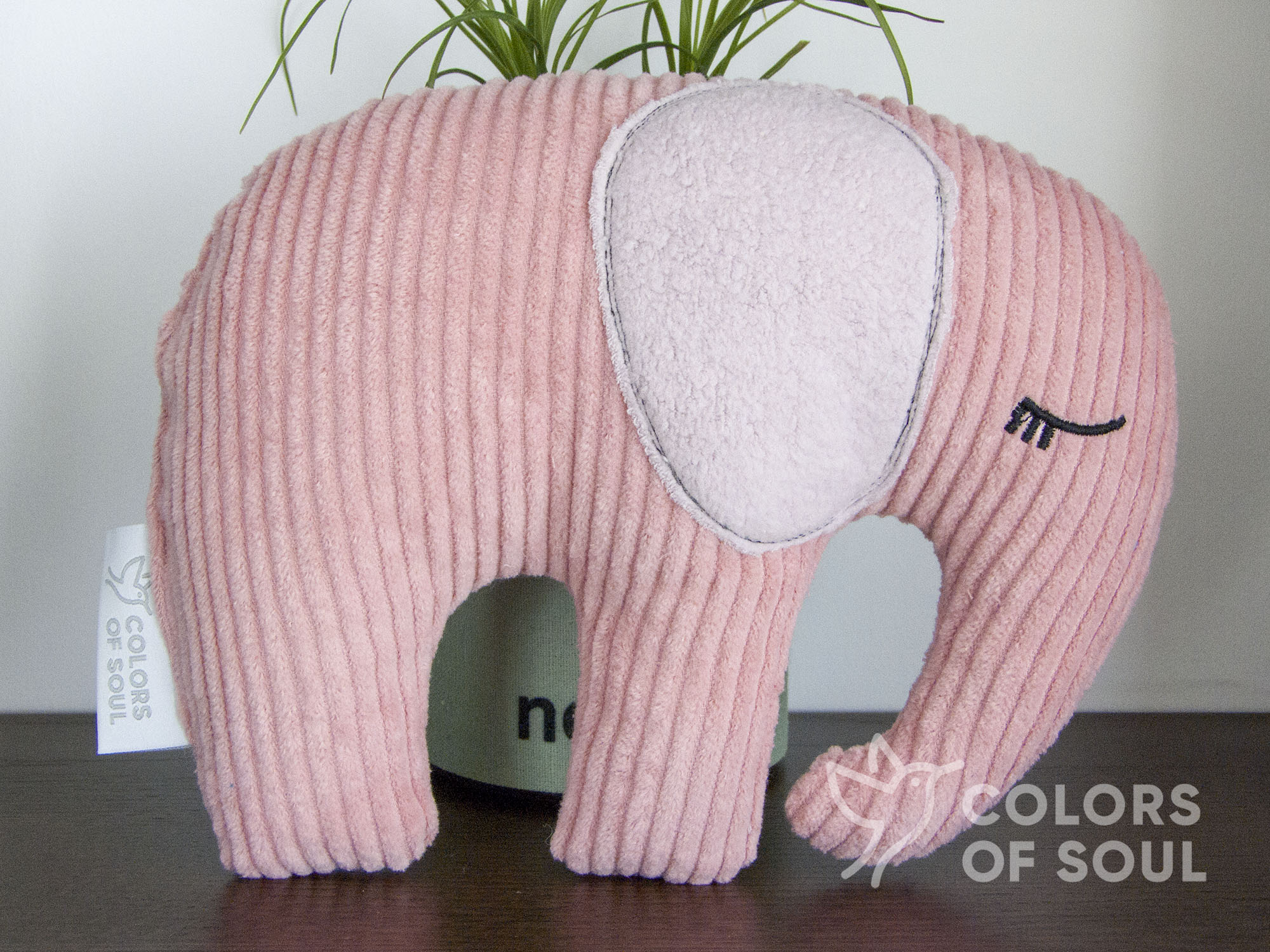 Kuscheltier Elefant  - Kord altrosa