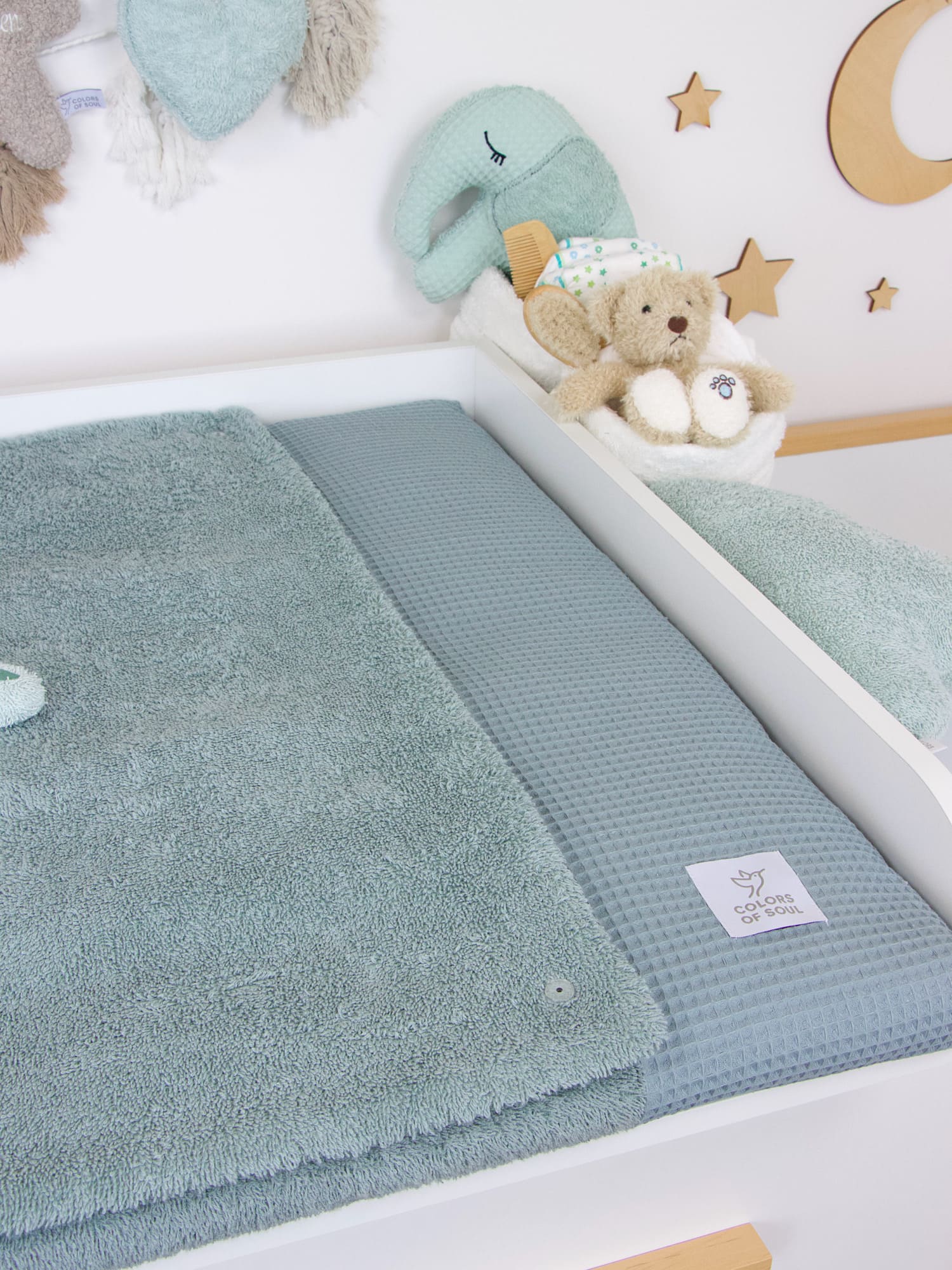 Frotteeoberfläche Dusty Altmint – kuschelig & hautfreundlich