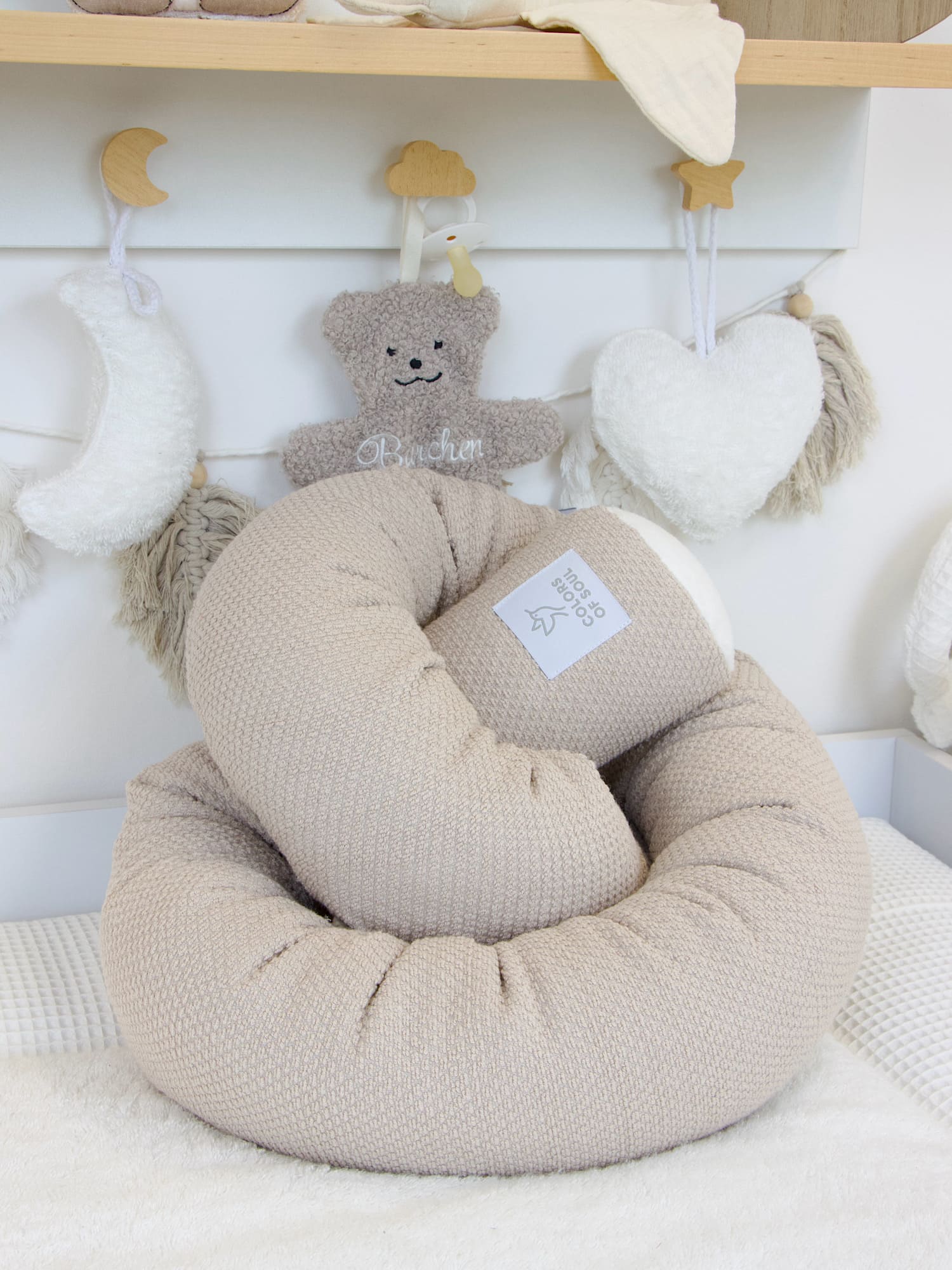Bettschlange Waffelpique BeBe sand