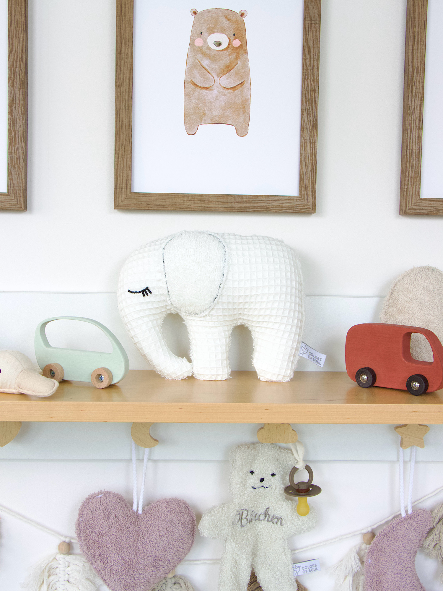 Kuscheltier Elefant - Waffelpique creme / Frottee creme