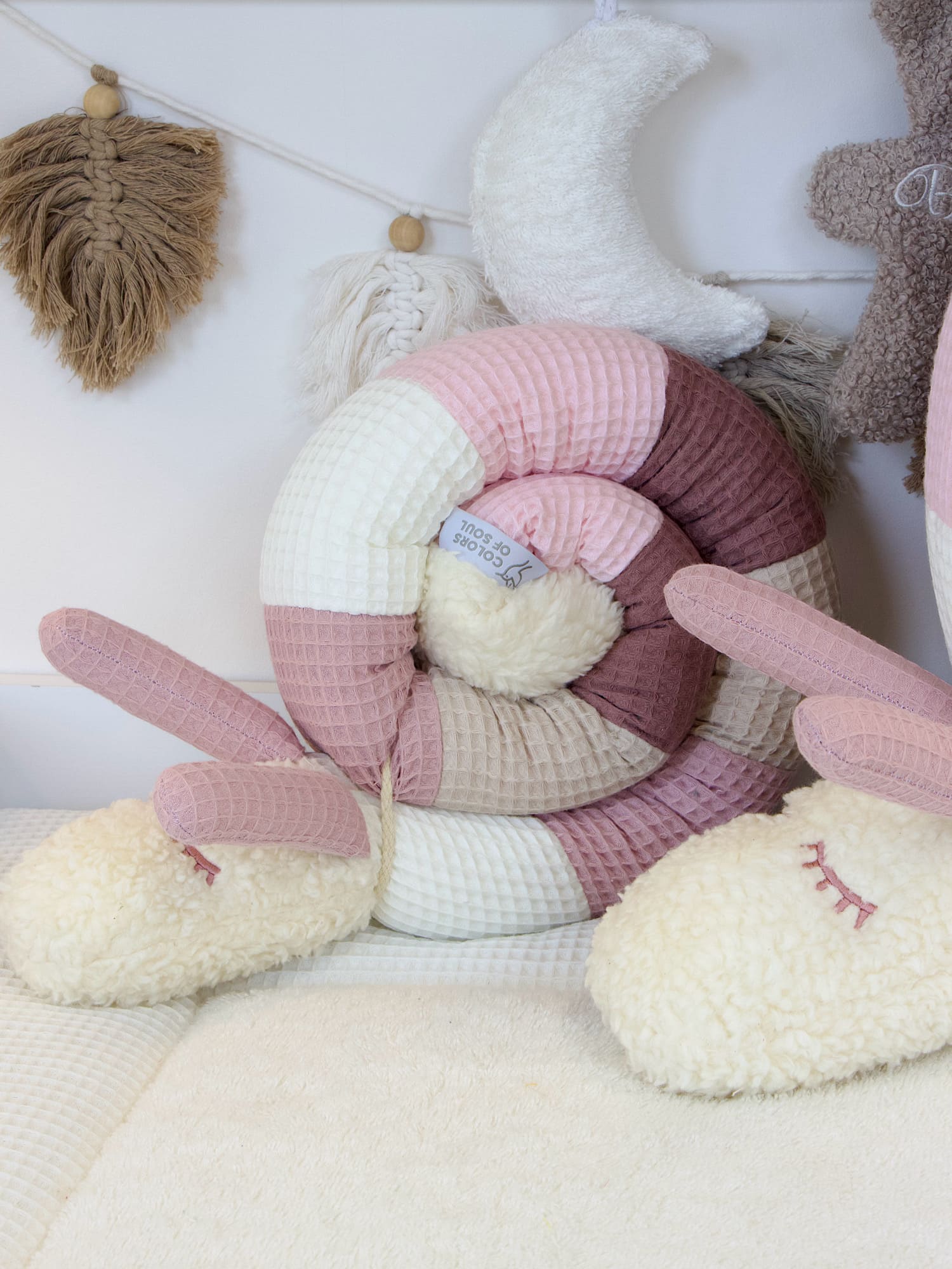 Stubenwagenschlange - creme, altrosa, beige, alt malve, hellrosa