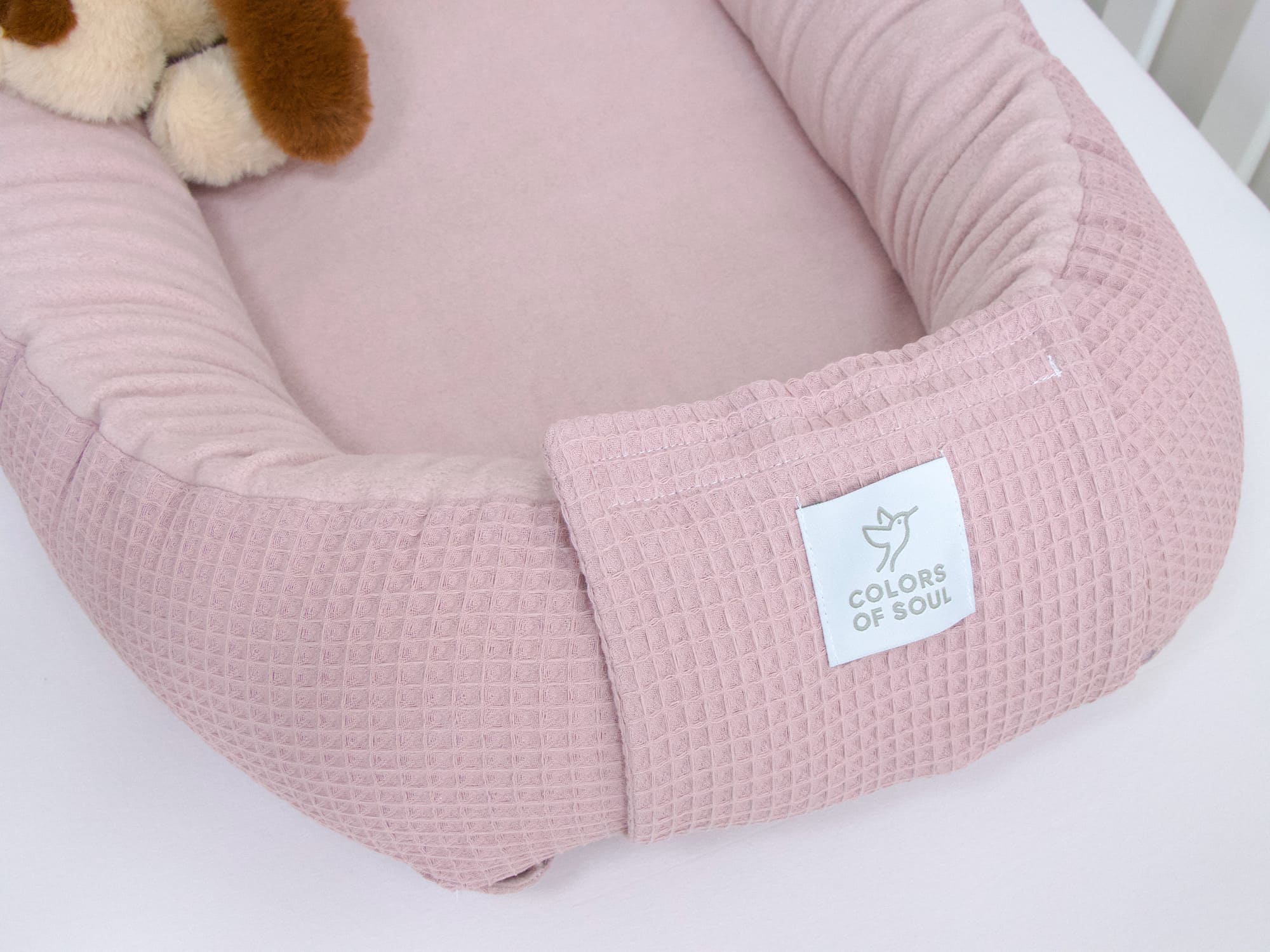 3-er SET - Wickelauflage mit Inlett, Babynest, Bettrolle - Waffelpique, Baumwollfleece altrosa