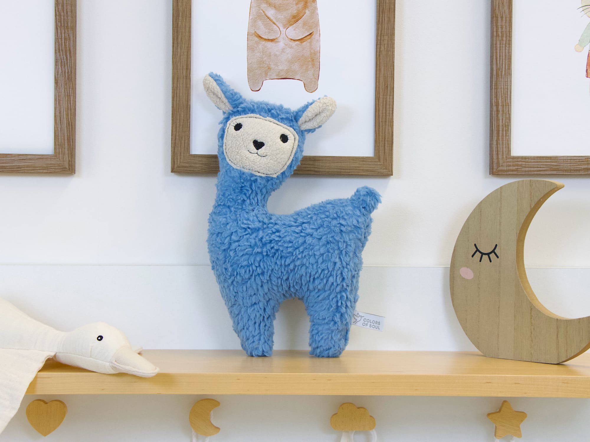 Lama Kuscheltier blau – beruhigend, babyfreundlich & personalisierbar
