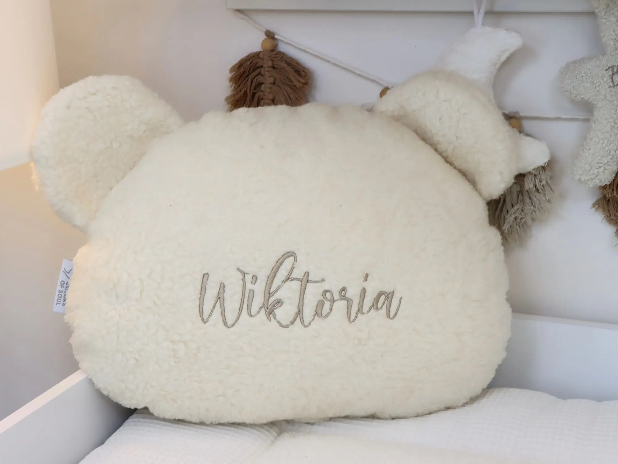 Kinder Kuschelkissen Bär handgemacht in Deutschland