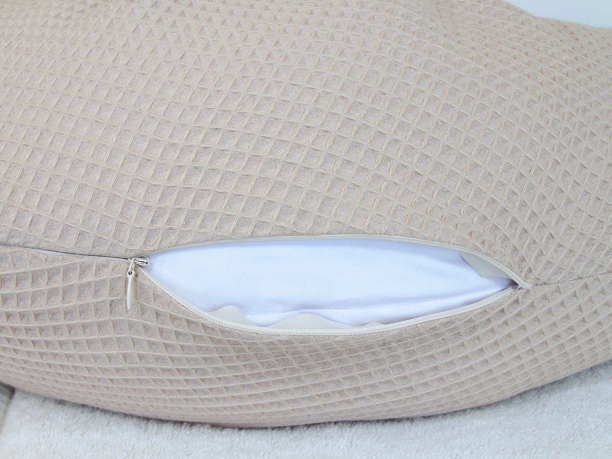 XXL Stillkissen 190cm Bezug Waffelpique beige