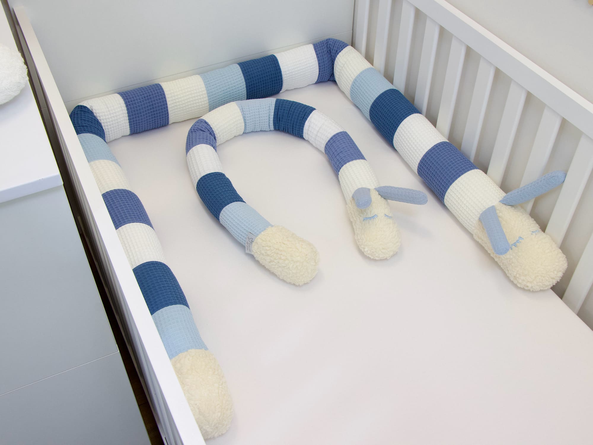 Mini Bettschnecke - creme, blau, weiß, jeansblau, hellblau