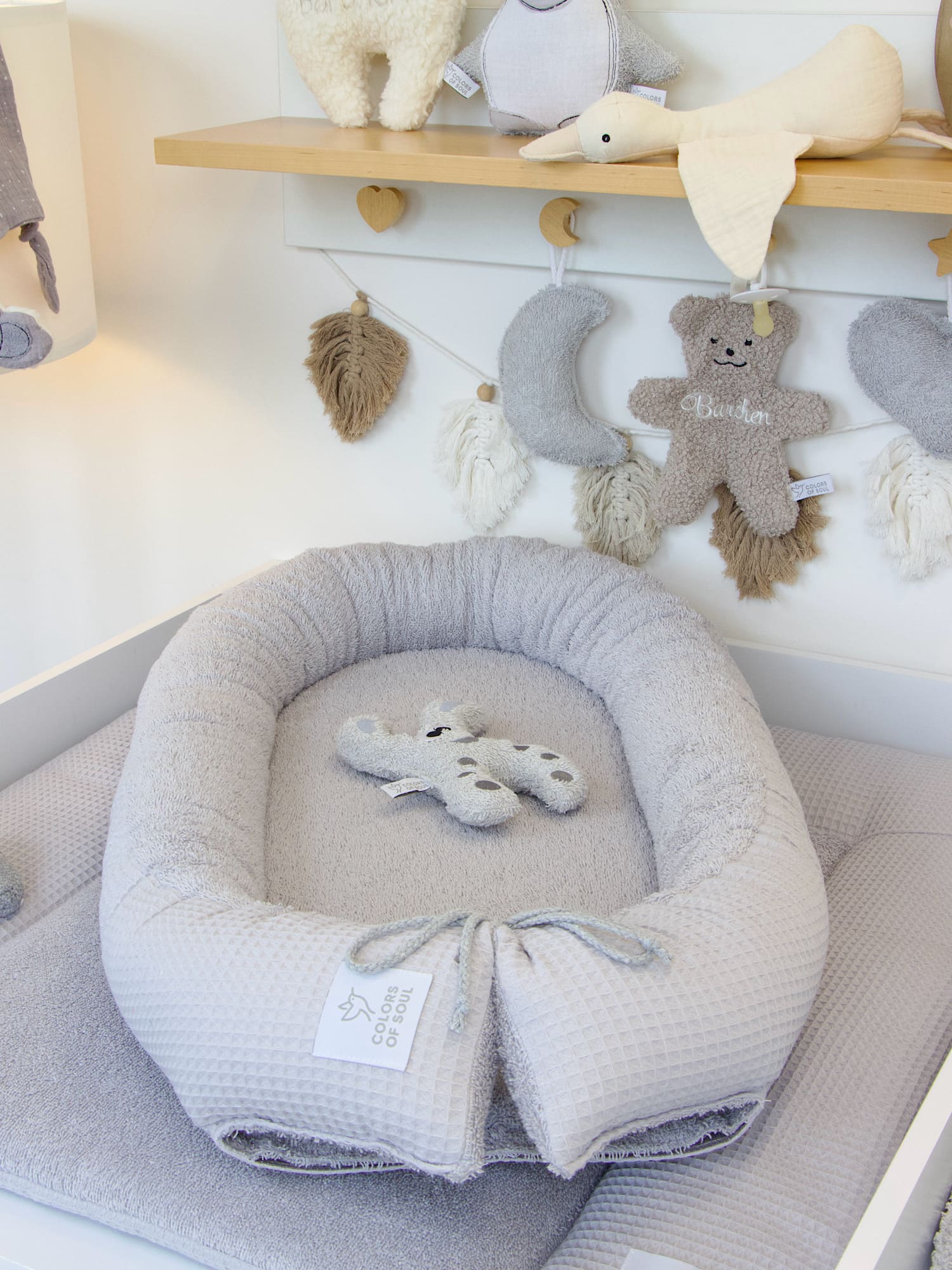 Wickelauflage Set mit Babynestchen - hellgrau
