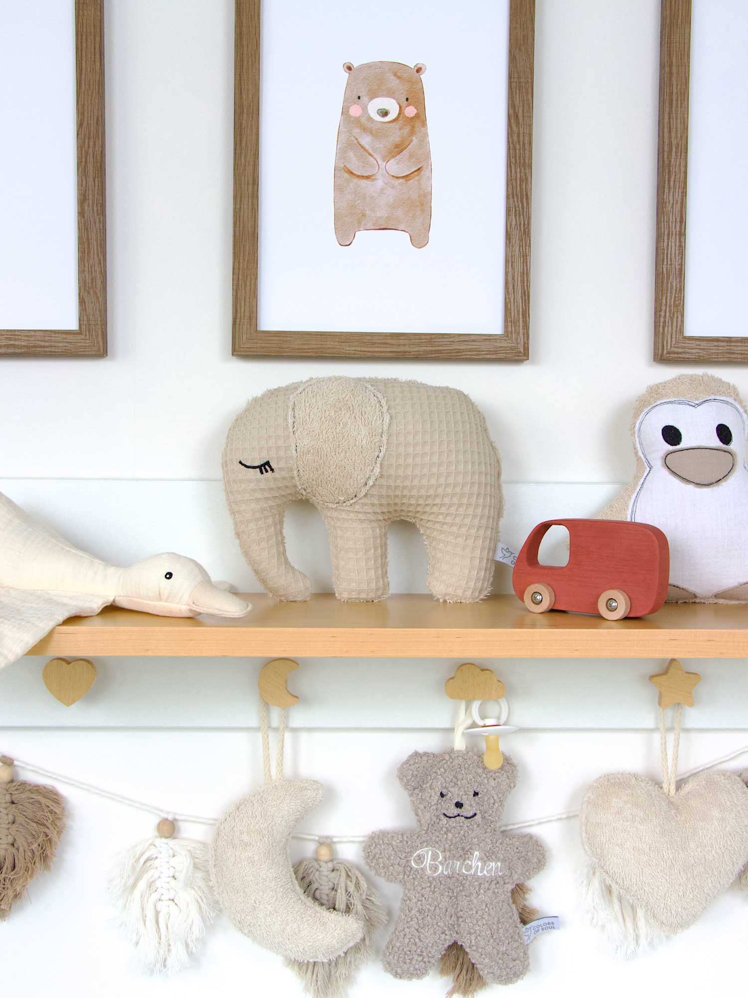 Kuscheltier Elefant - Waffelpique beige / Frottee beige