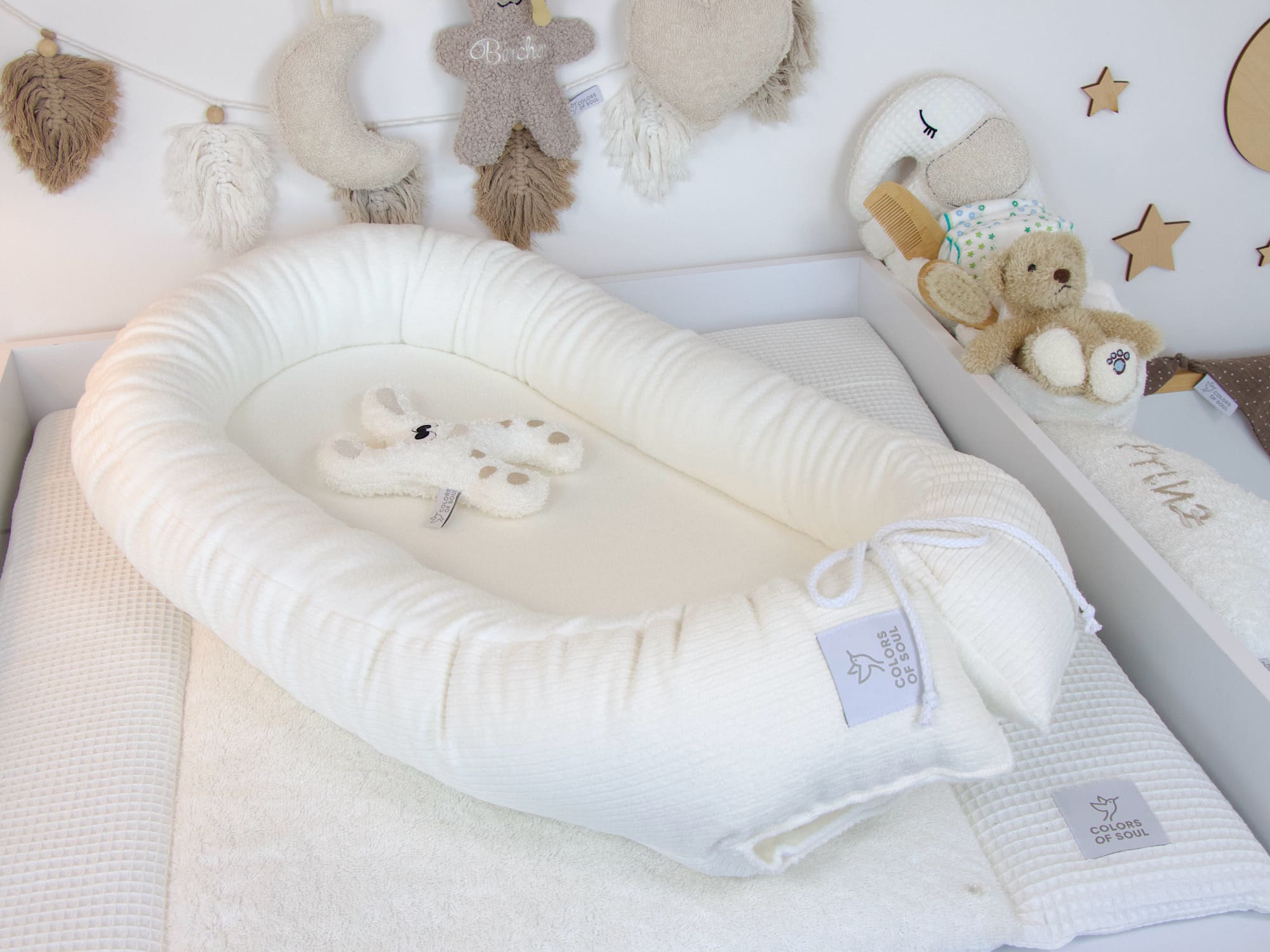 Babynestchen - Cord creme / Baumwollfleece creme