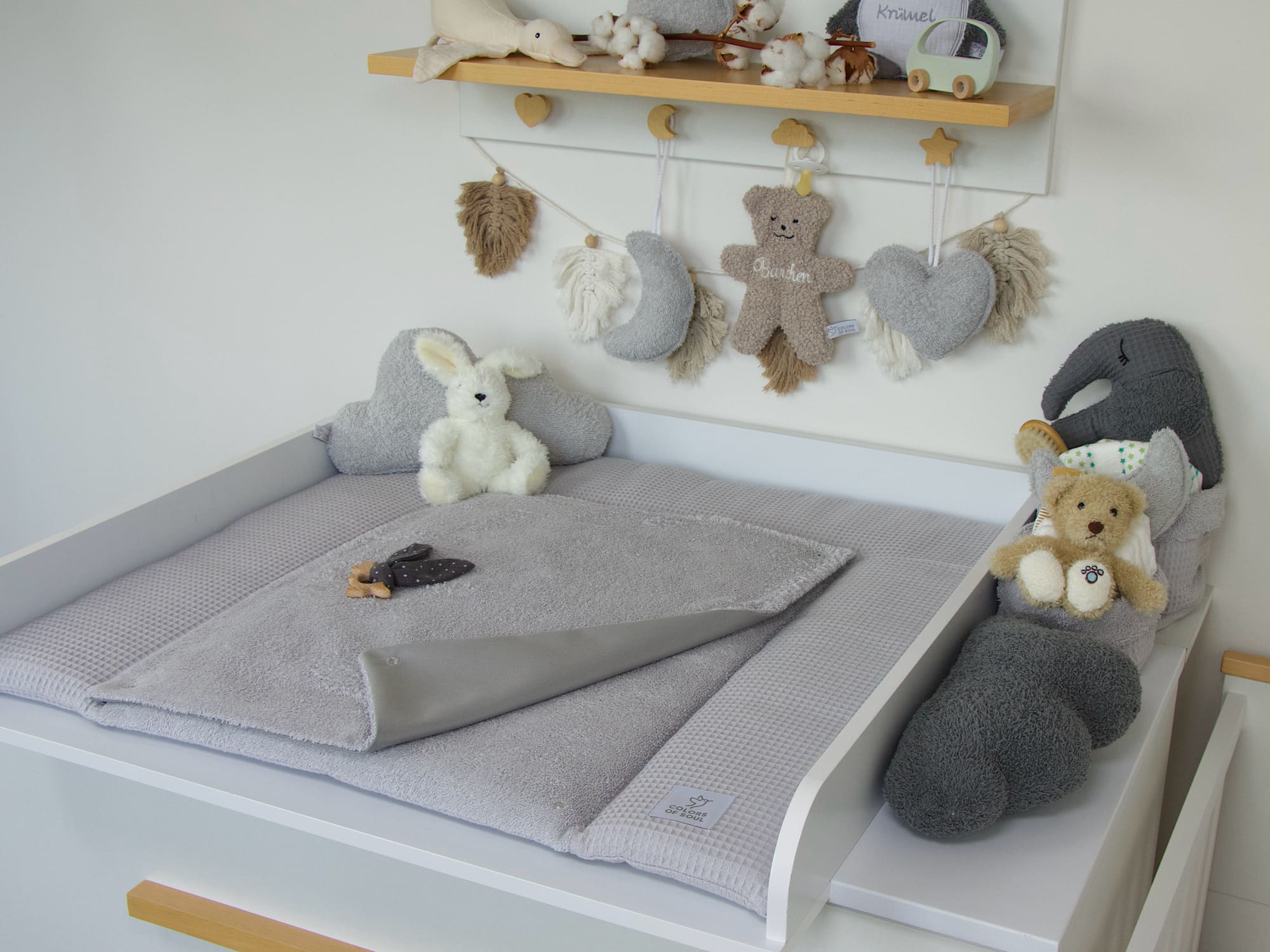 Wickelauflage Set mit Babynestchen - hellgrau