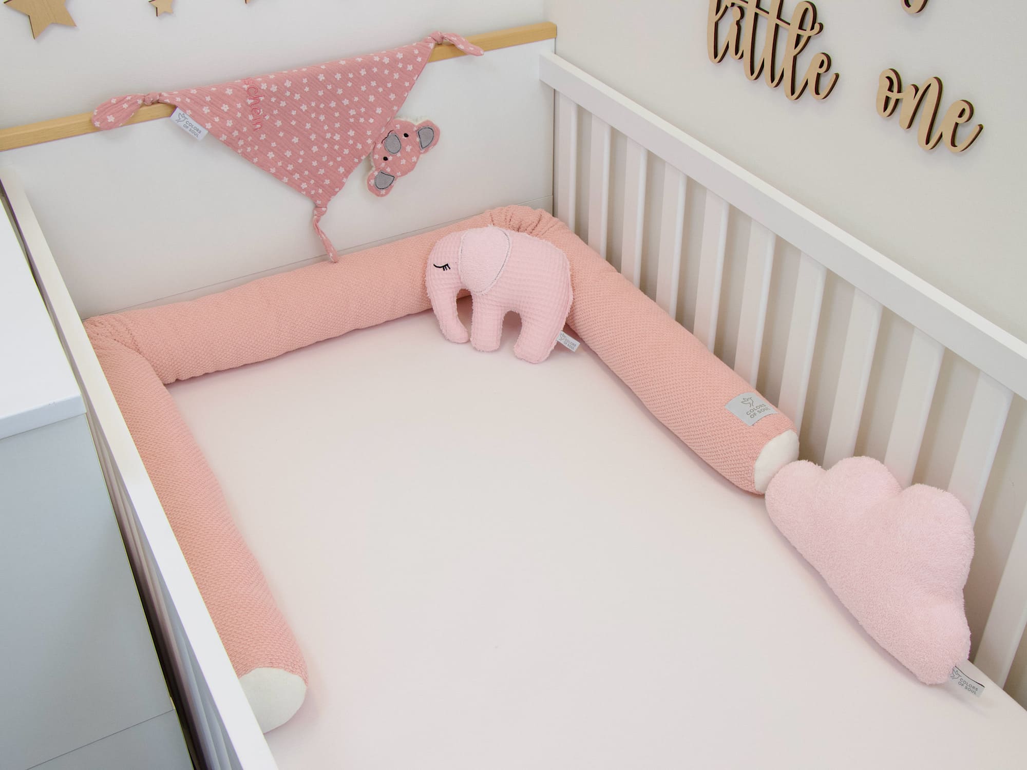 Bettschlange Waffelpique BeBe rosa