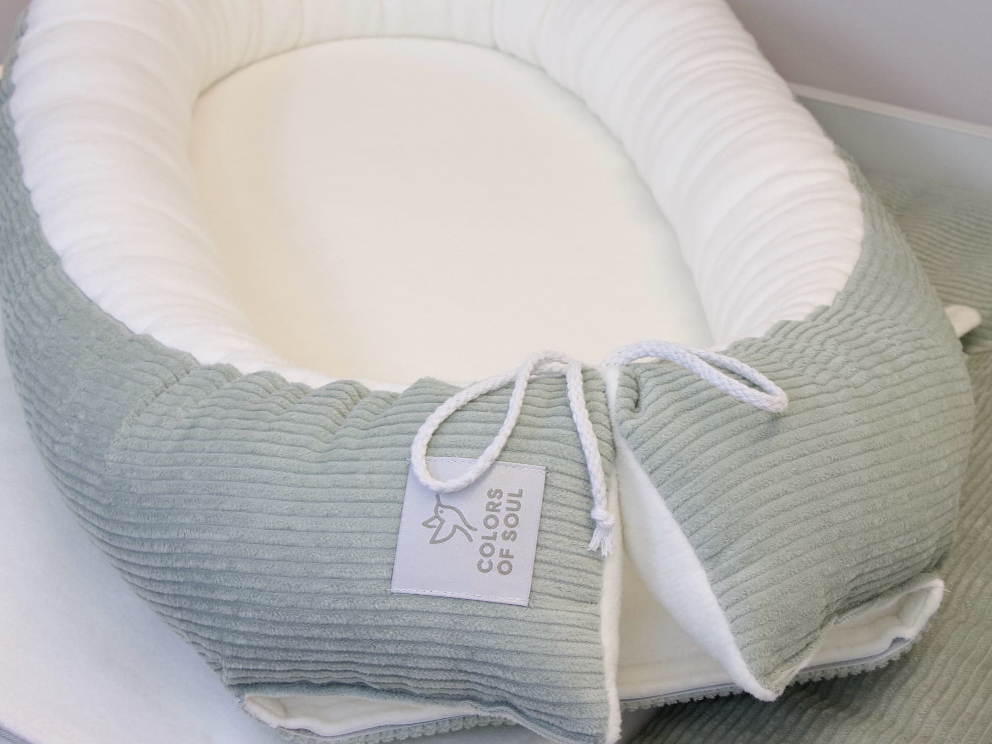 Wickelauflage mit Volumenvlies 500g und Babynestchen Mint
