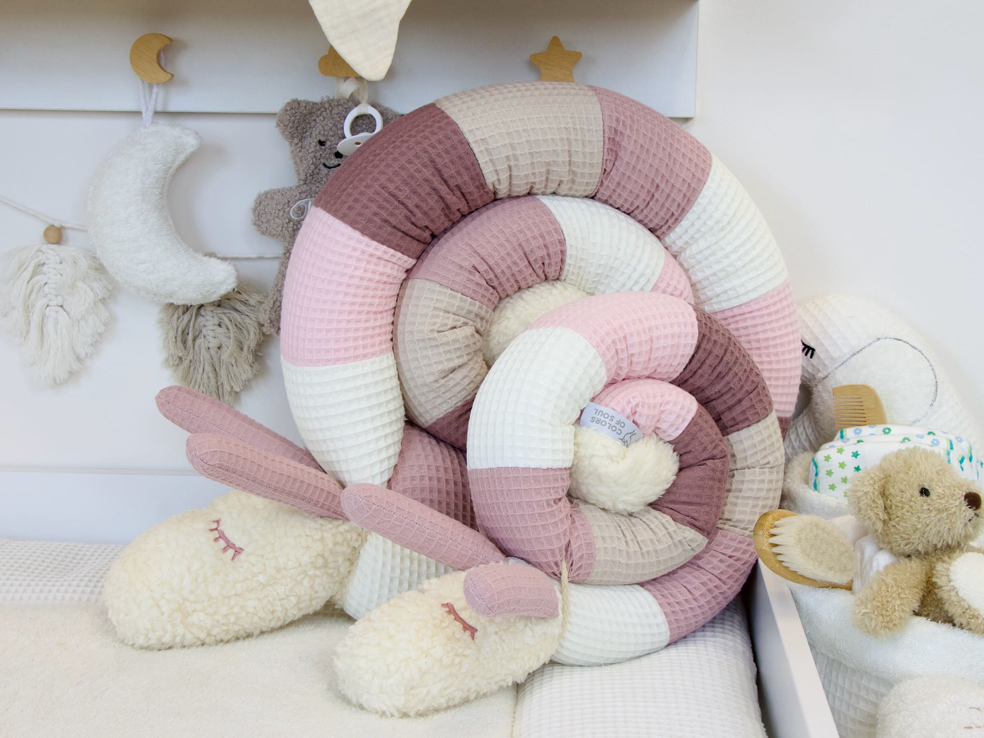 Stubenwagenschlange - creme, altrosa, beige, alt malve, hellrosa