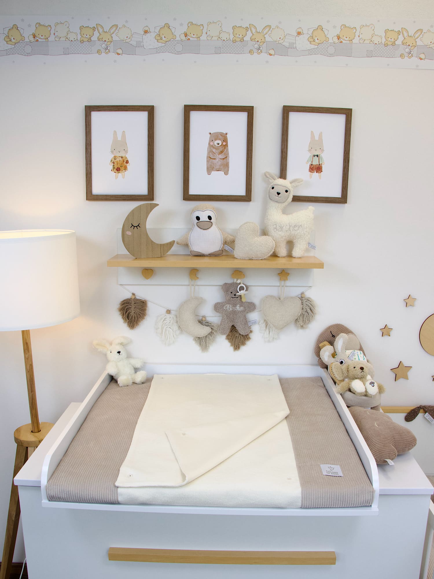 Abnehmbarer Bezug für Wickelauflage in Creme und Hellbeige