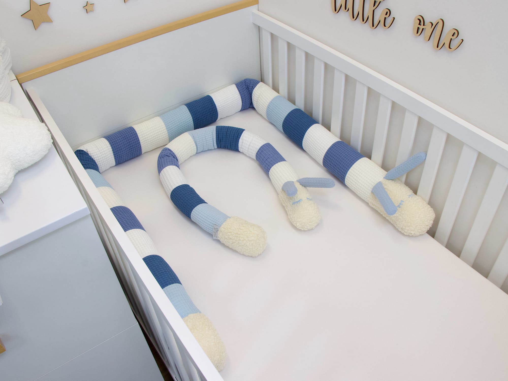 Mini Bettschnecke - creme, blau, weiß, jeansblau, hellblau