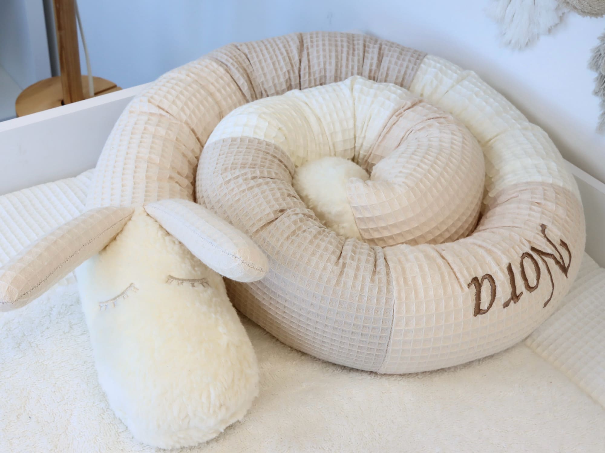 Puckschnecke Waffelpique - hellbeige/natur/creme