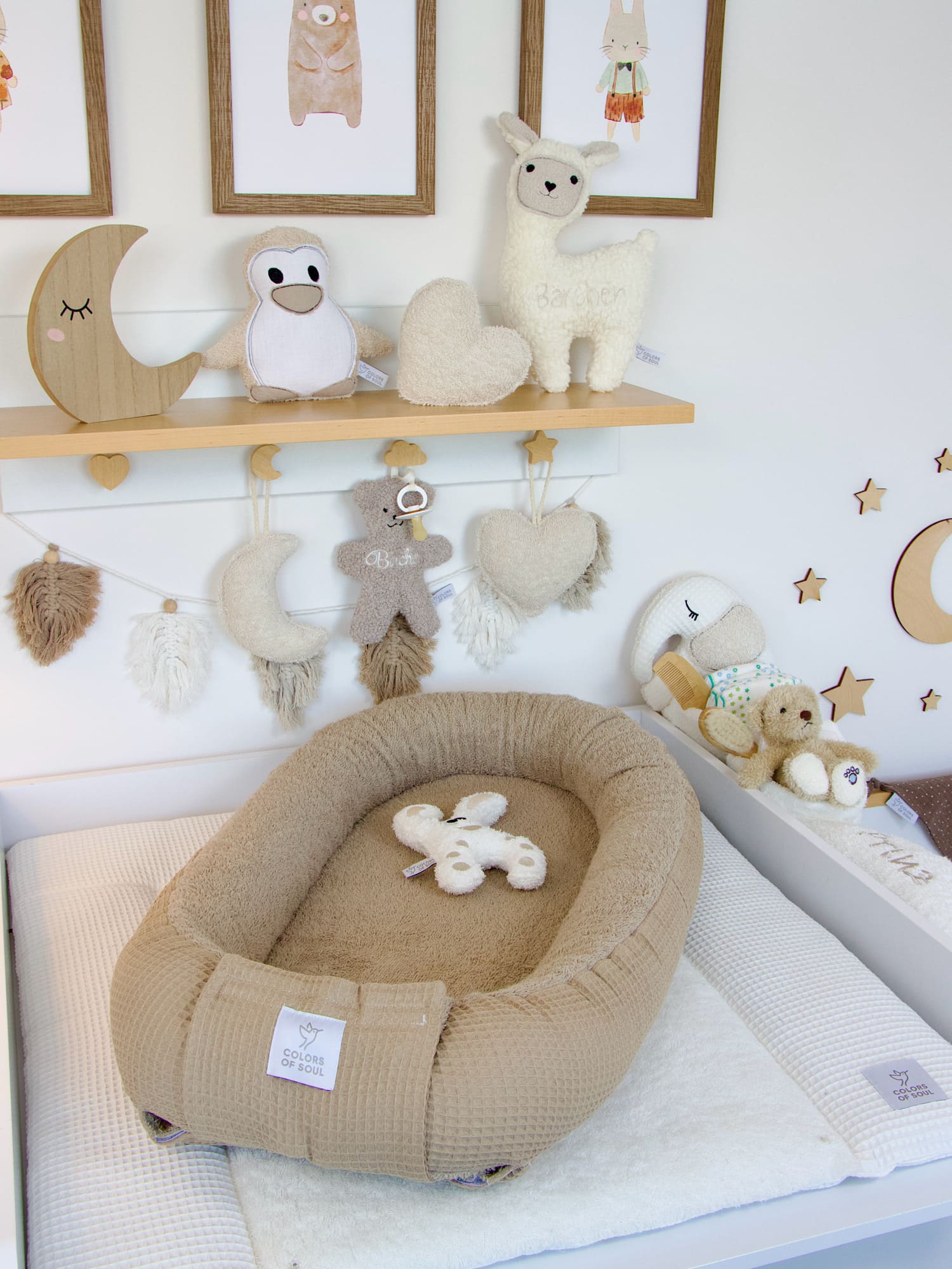 Babynestchen - Waffelpique dunkelbeige / Frottee dunkelbeige
