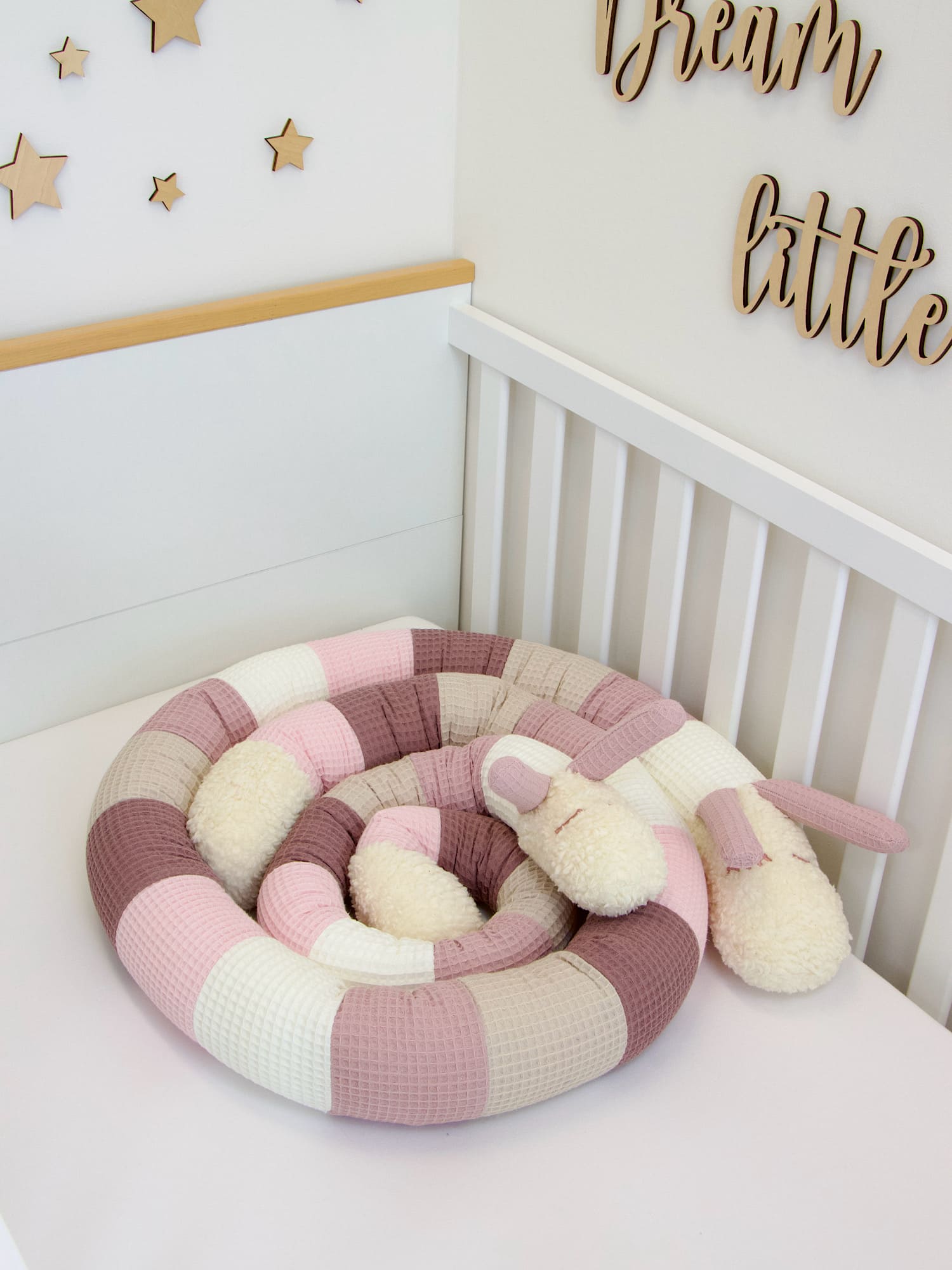 Personalisierte Puckschnecke: Waffelpique creme, altrosa, beige, alt malve, hellrosa