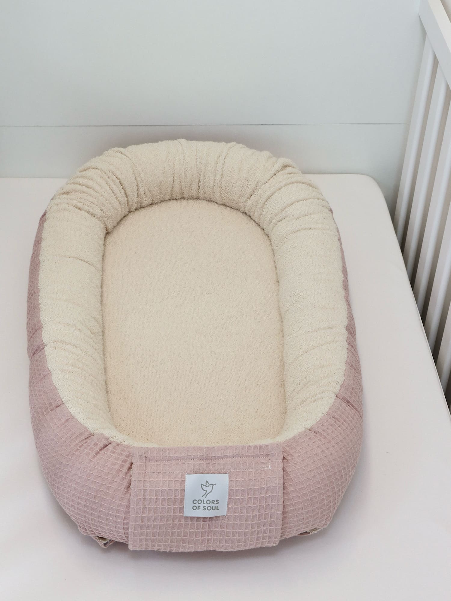 Babynestchen - Frottee Light Sand / Waffelpique Altrosa