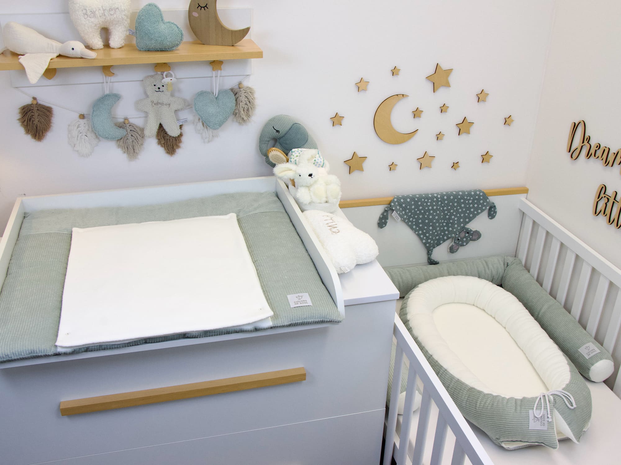 Babynest 2-teilig mit herausnehmbarer Matratze Cord Mint