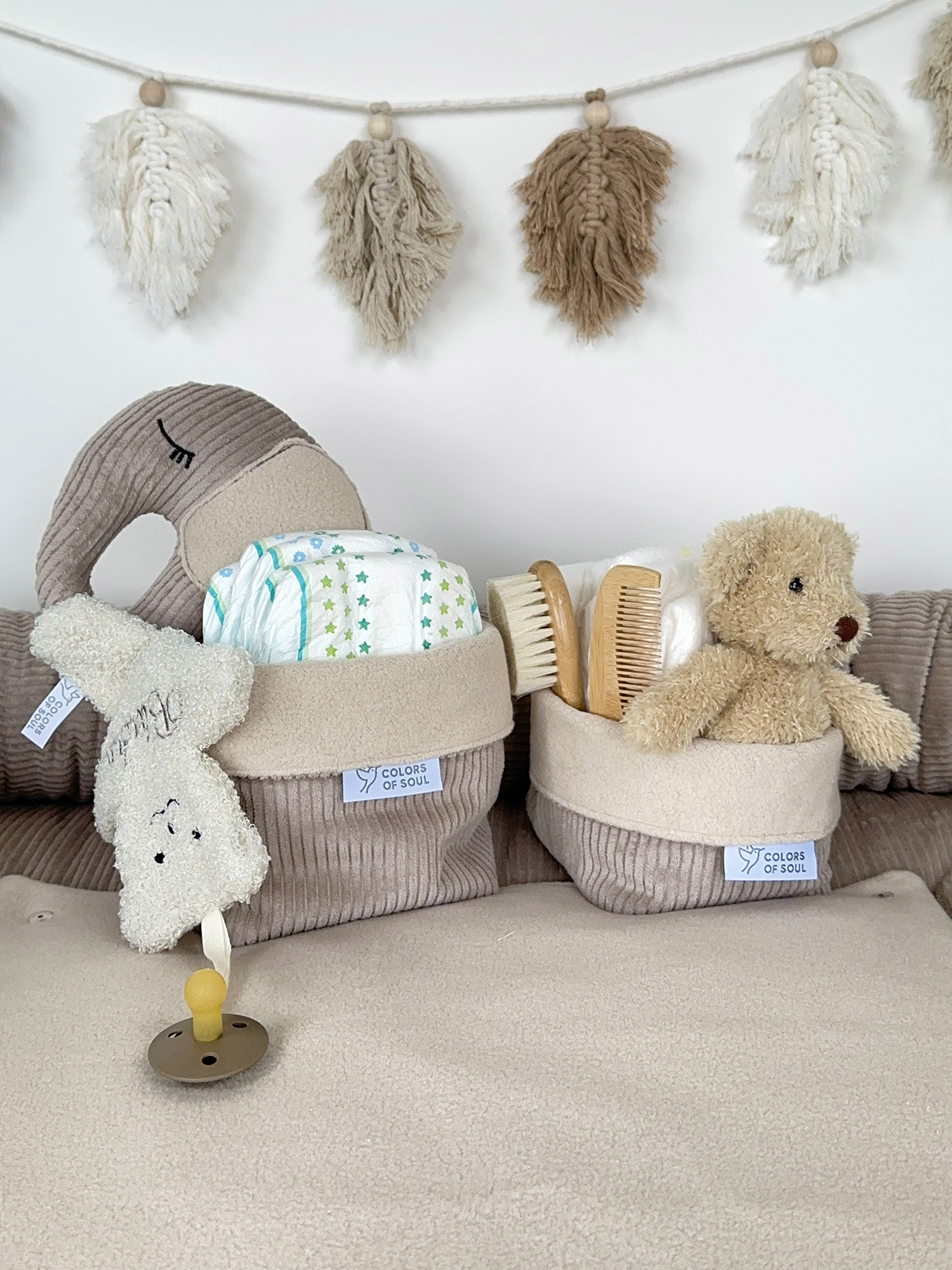 Utensilo - Baumwollfleece beige / Kord beige