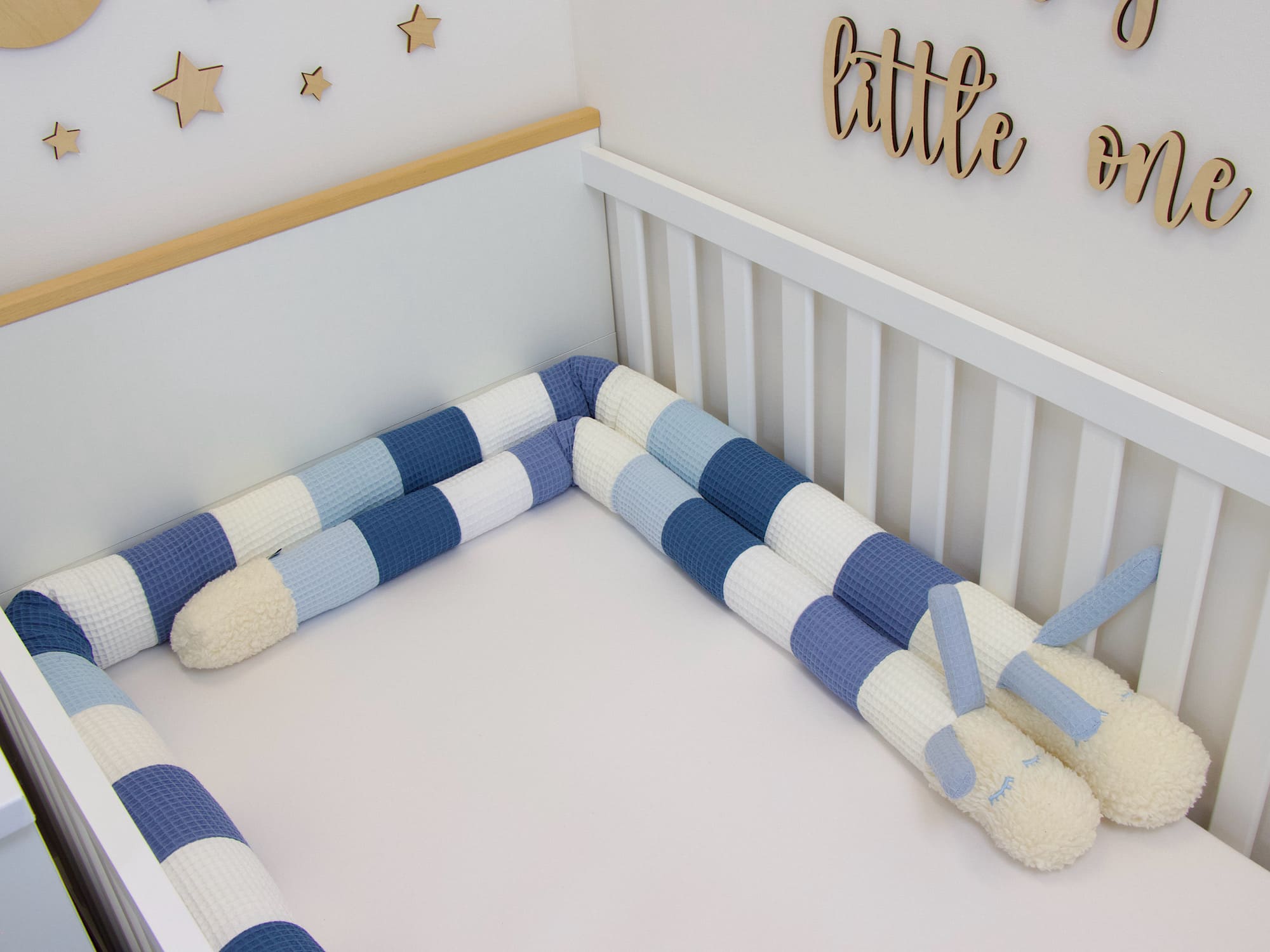 Mini Bettschnecke - creme, blau, weiß, jeansblau, hellblau