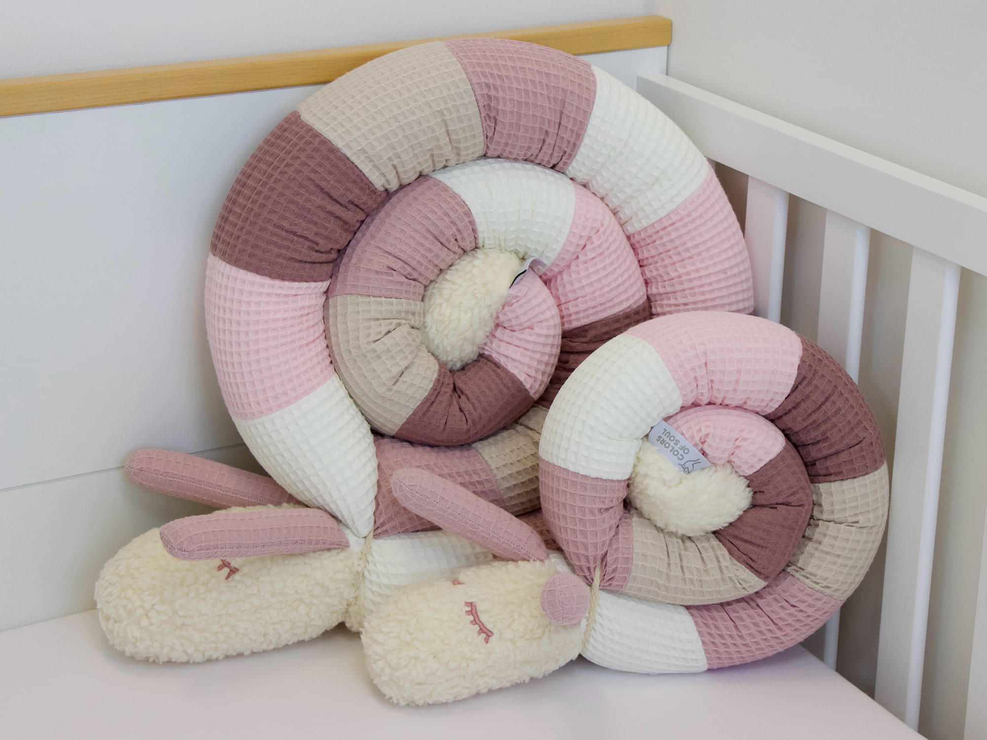 Stubenwagenschlange - creme, altrosa, beige, alt malve, hellrosa