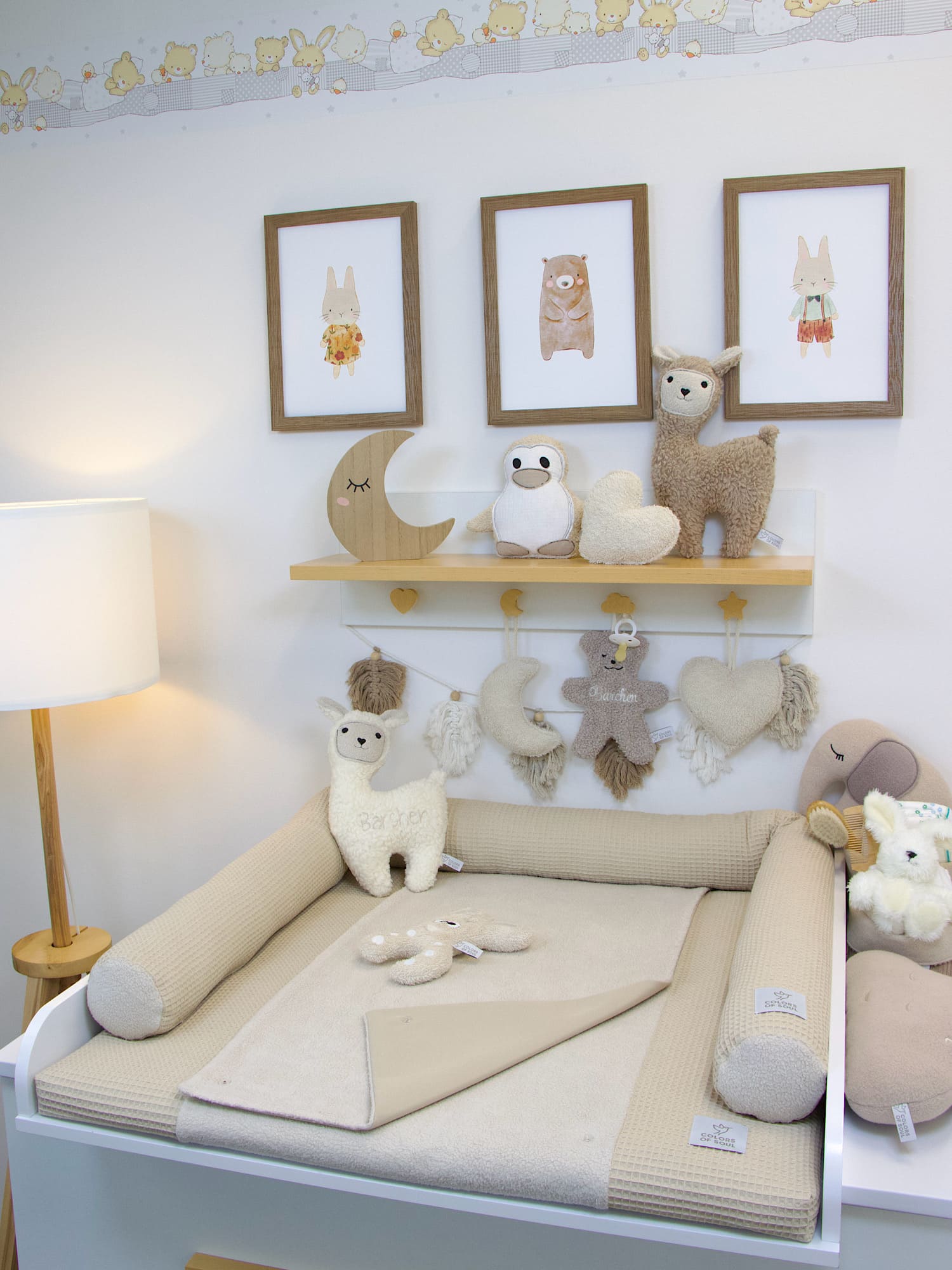 Wickelauflage mit Inlett - Waffelpique beige / Baumwollfleece beige