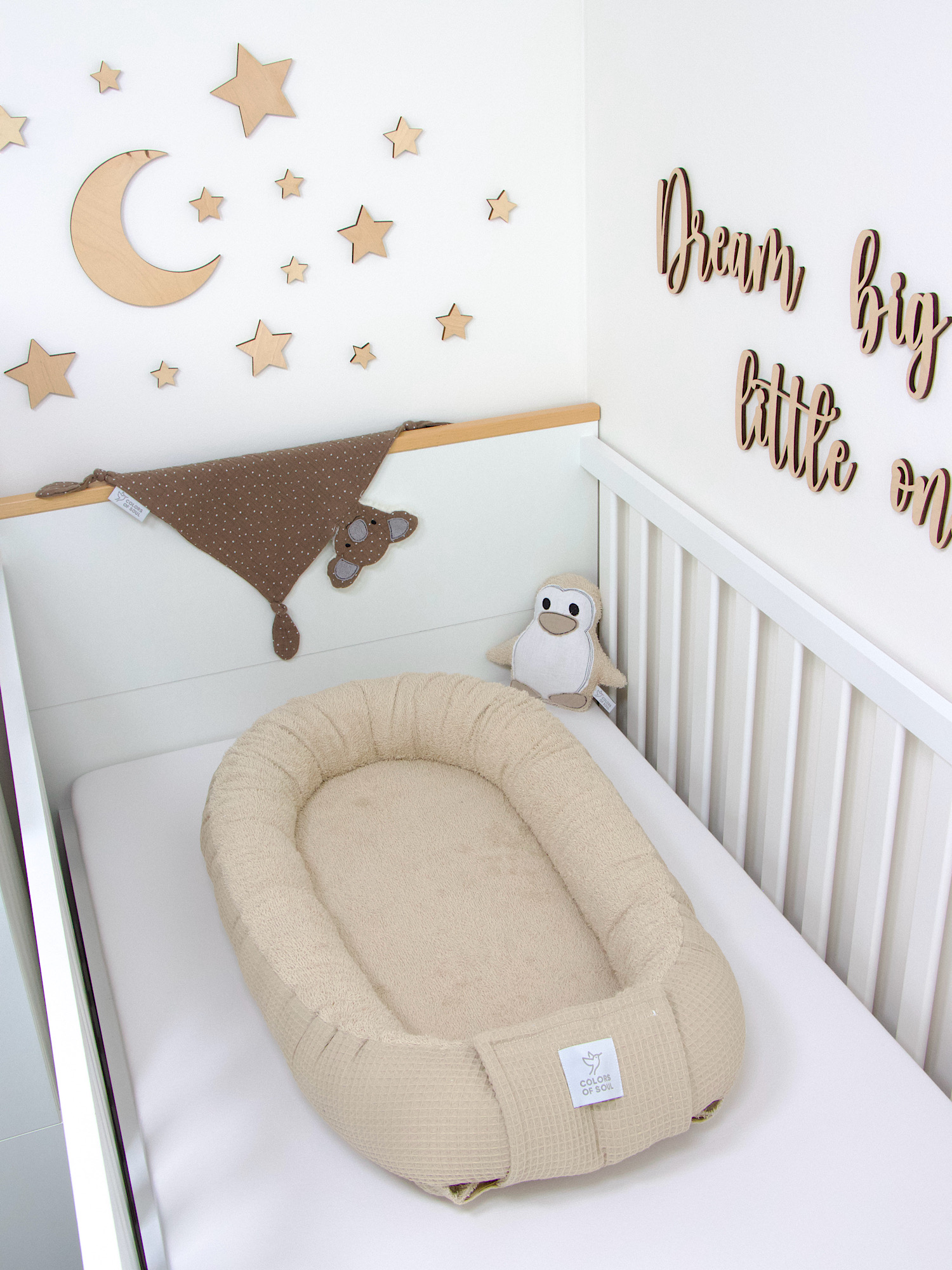 Babynestchen Waffelpique beige / Frottee beige