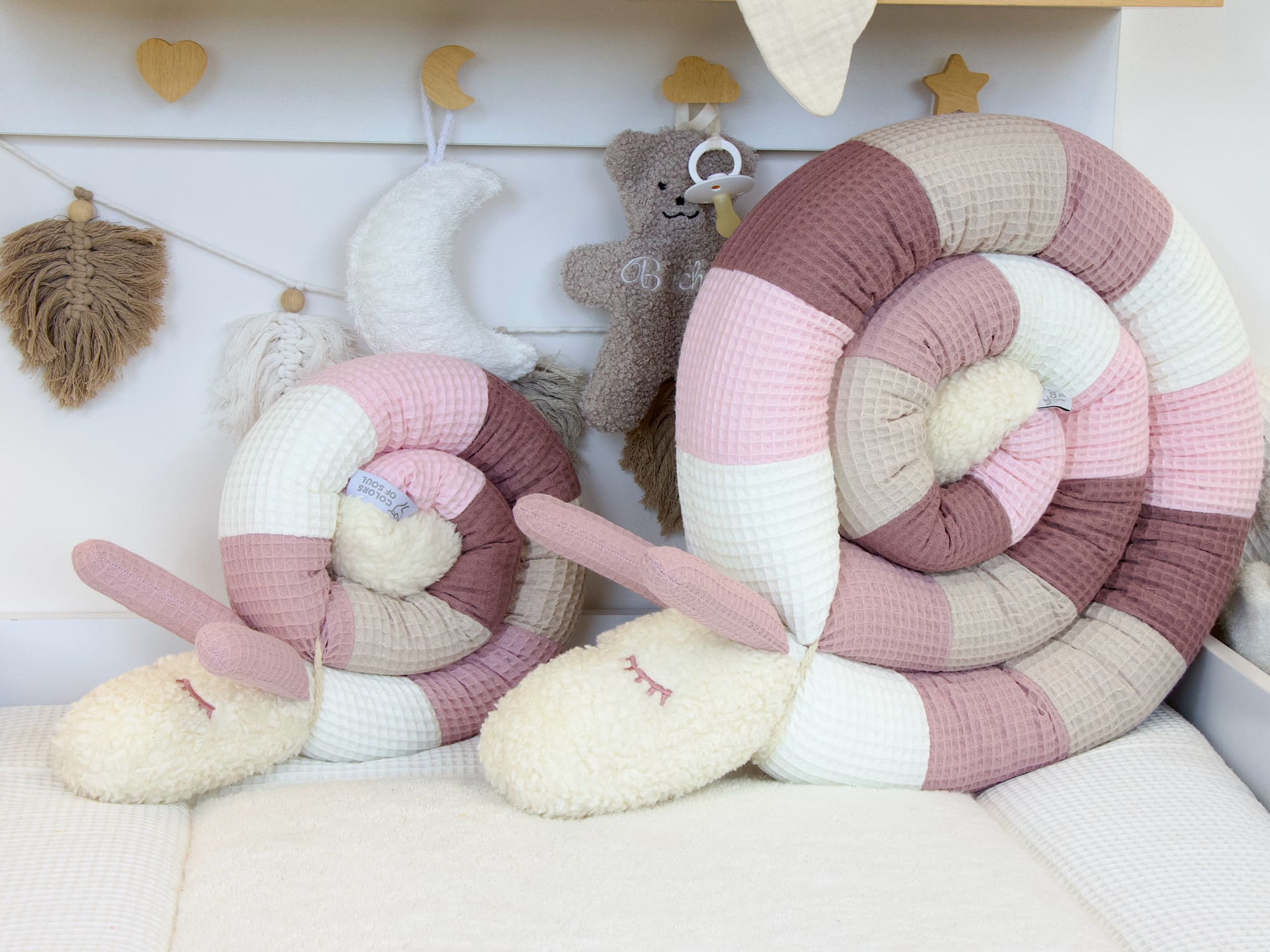 Stubenwagenschlange - creme, altrosa, beige, alt malve, hellrosa