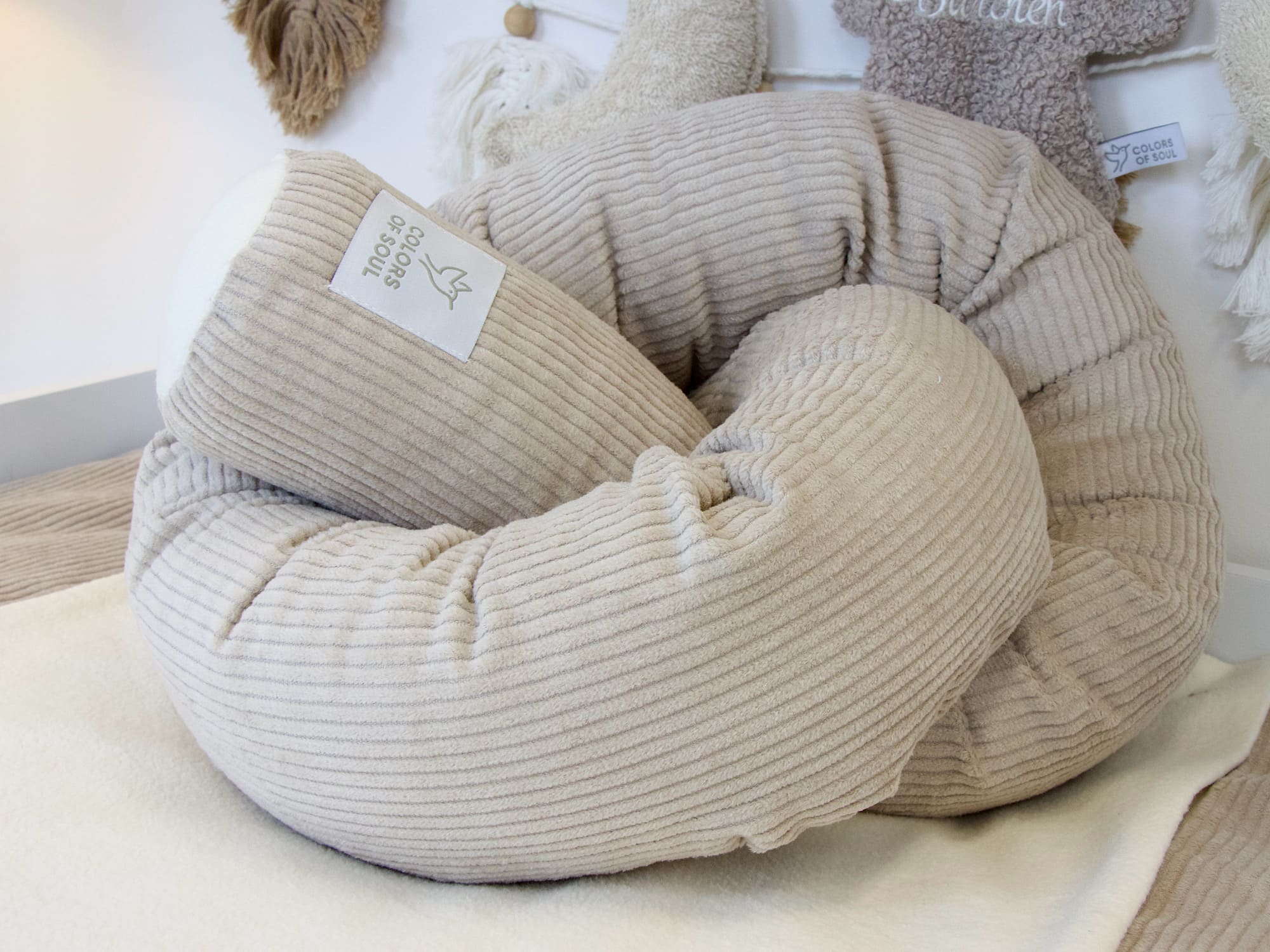 Bettschlange Cord Hellbeige fürs Babybett