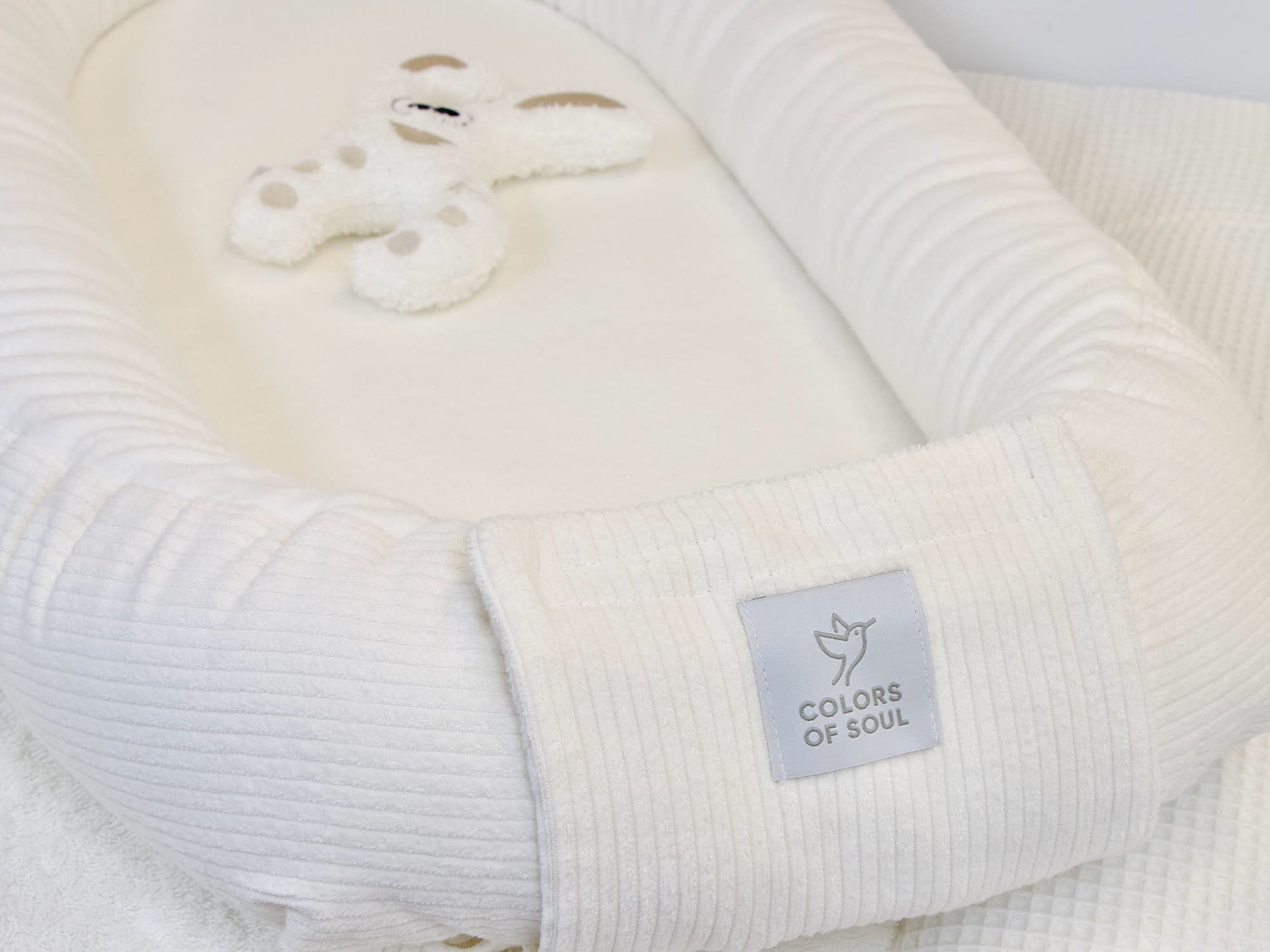 Babynestchen - Cord creme / Baumwollfleece creme