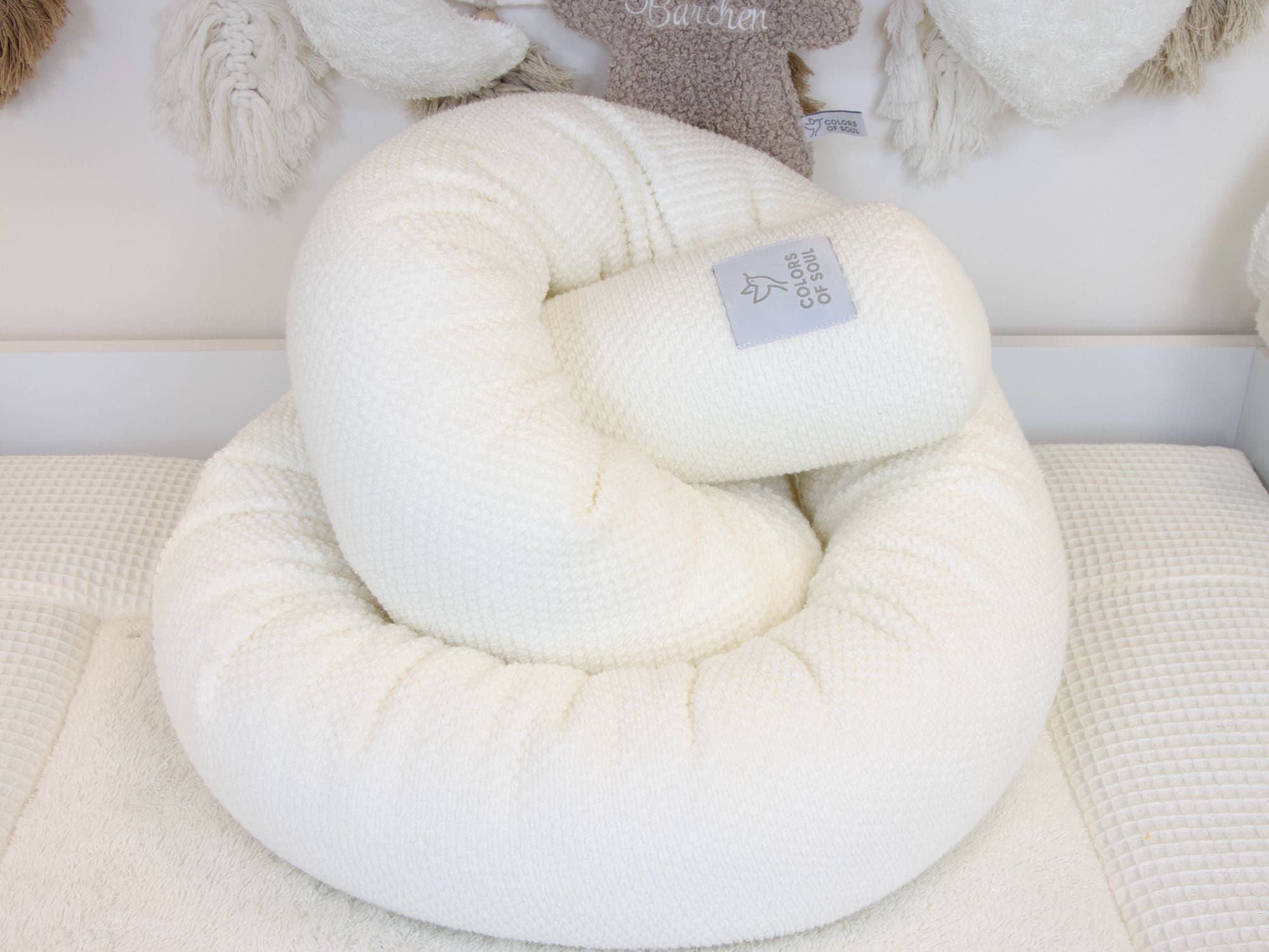 Bettschlange Waffelpique BeBe creme