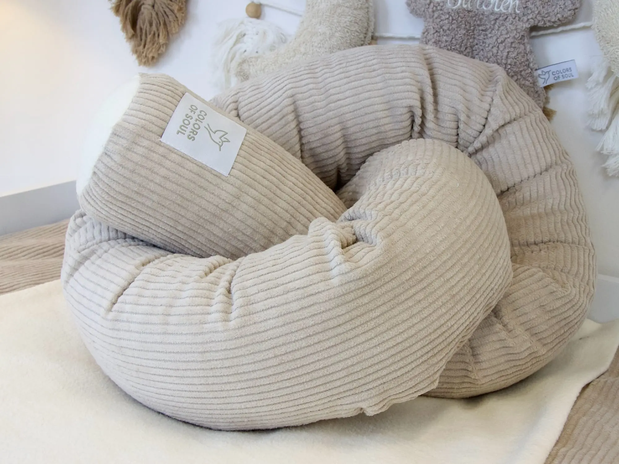 Bettschlange Cord Hellbeige fürs Babybett