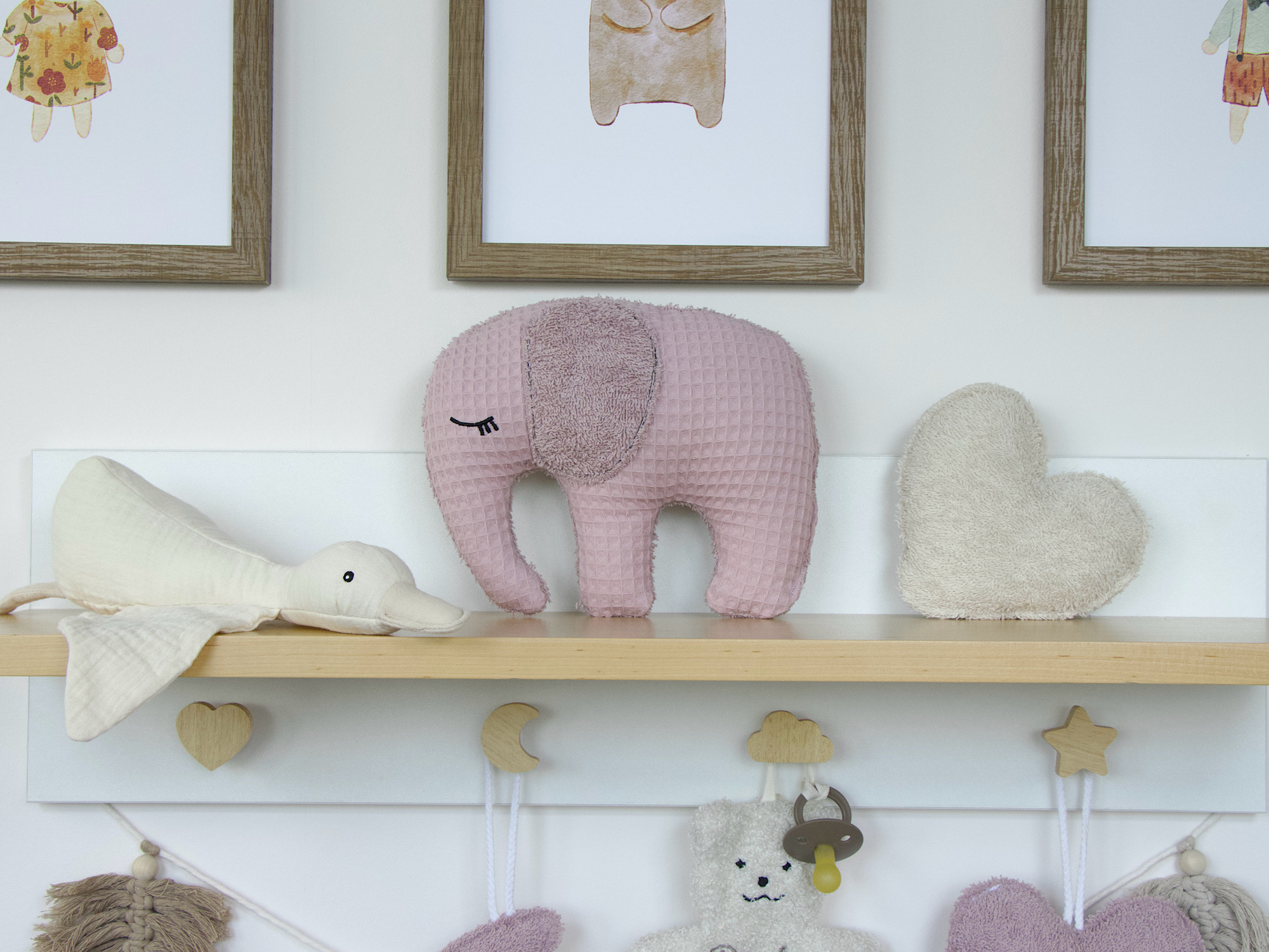 Kuscheltier Elefant - Waffelpique altrosa / Frottee altrosa