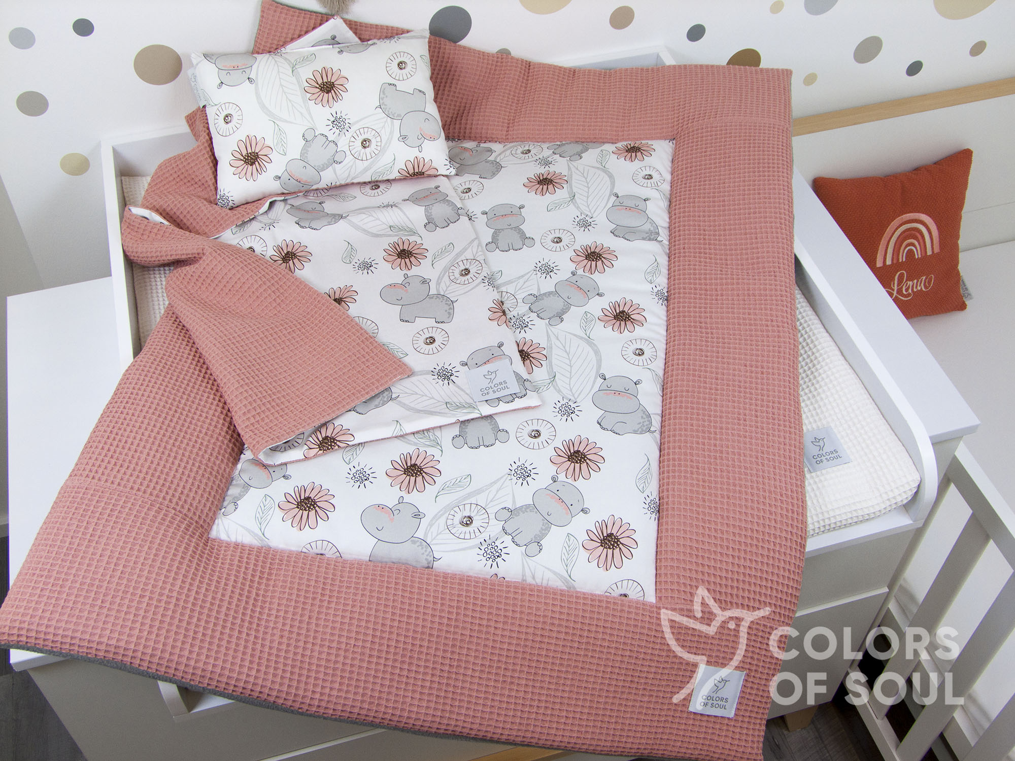 Krabbeldecke niedliche Nilpferde blush