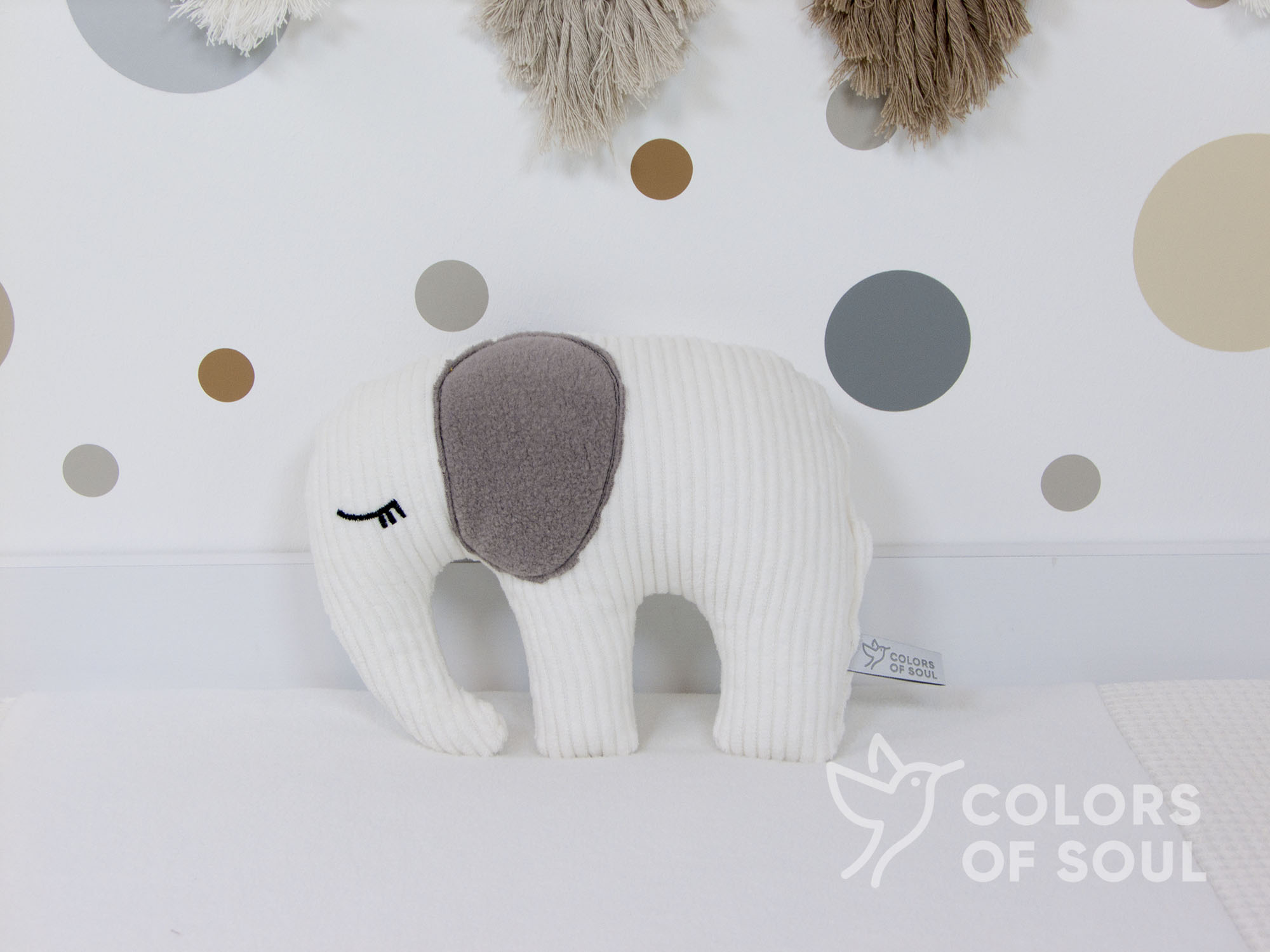 Kuscheltier Elefant - Kord creme