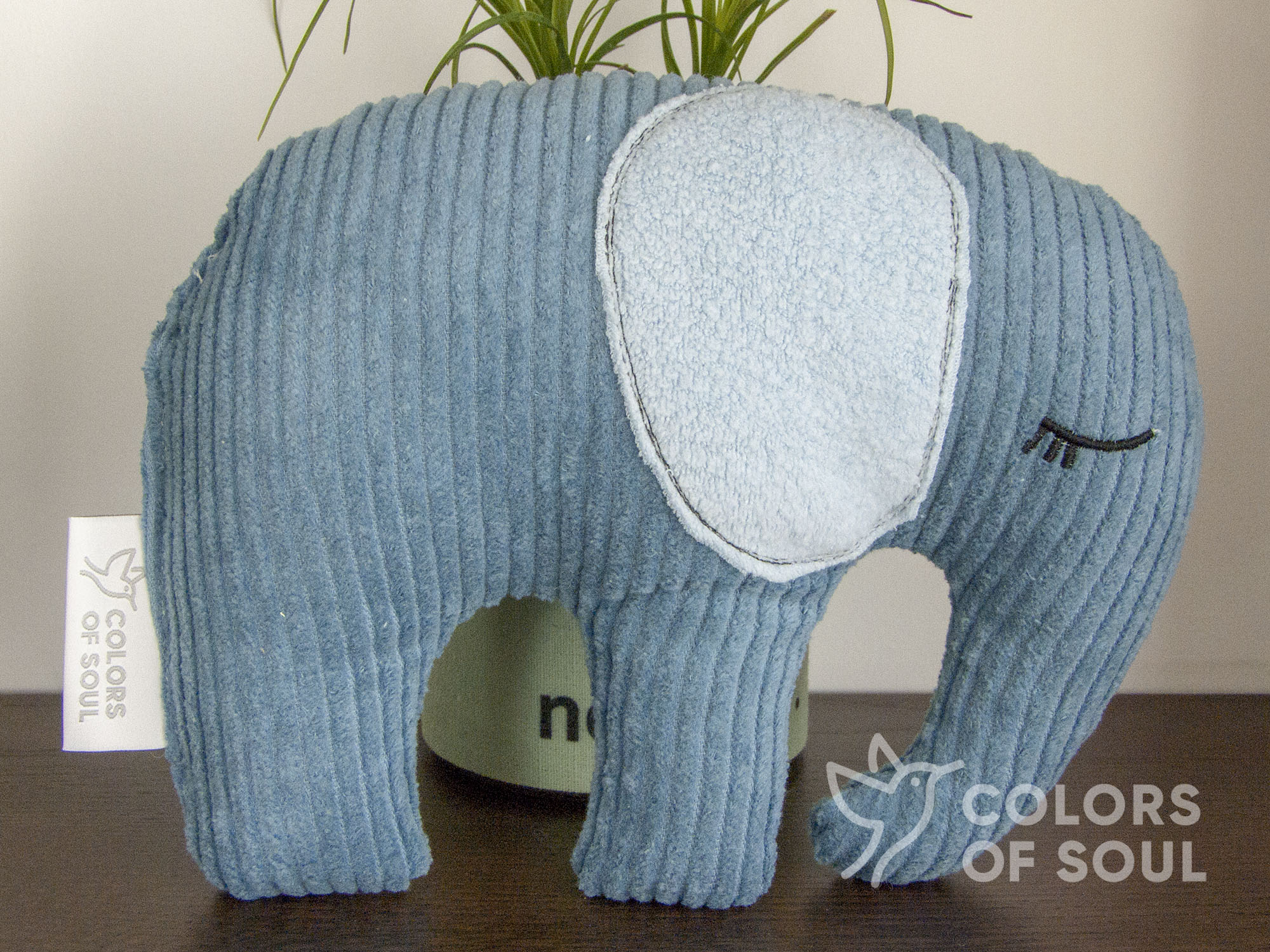Kuscheltier Elefant - Kord blau