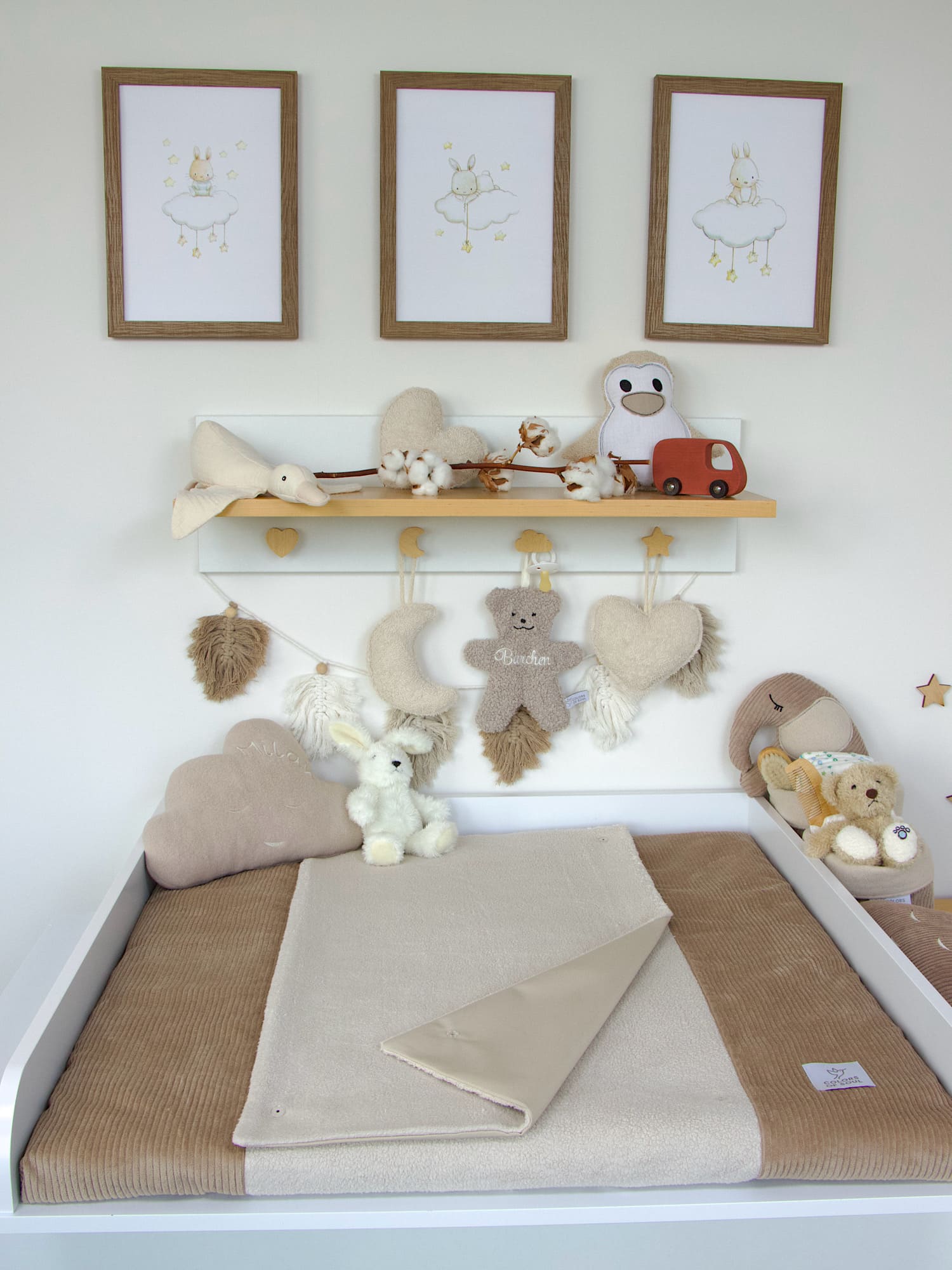Wickelauflage mit wasserabweisendem Inlett in Camel und Beige